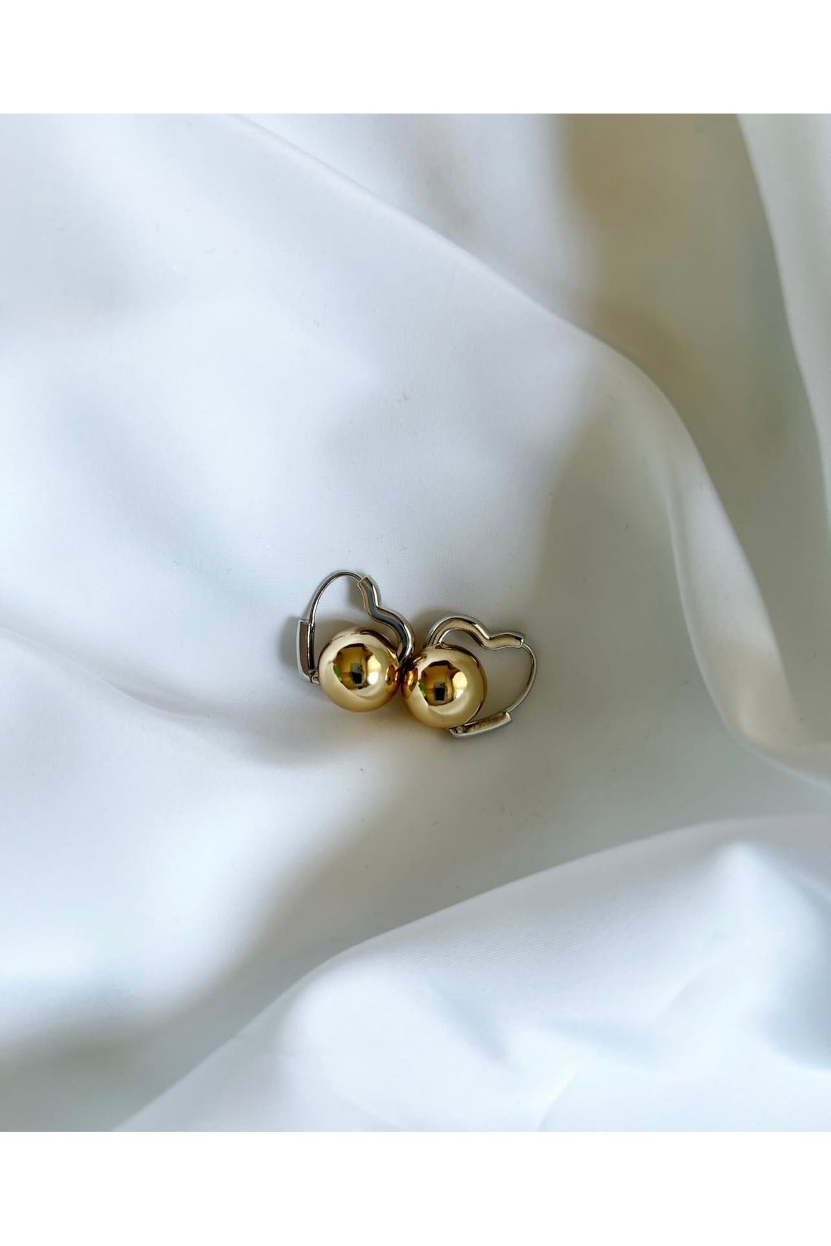 ALİA Kalp gold-silver minimal küpe