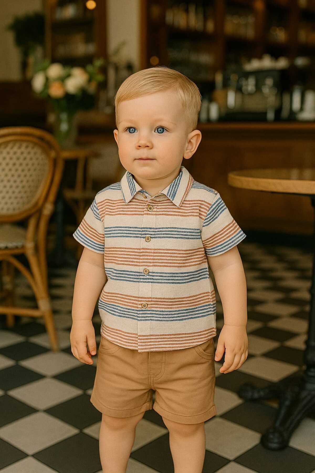 Lino Baby ÇİZGİLİ PETEKLİ ERKEK İKİLİ TAKIM