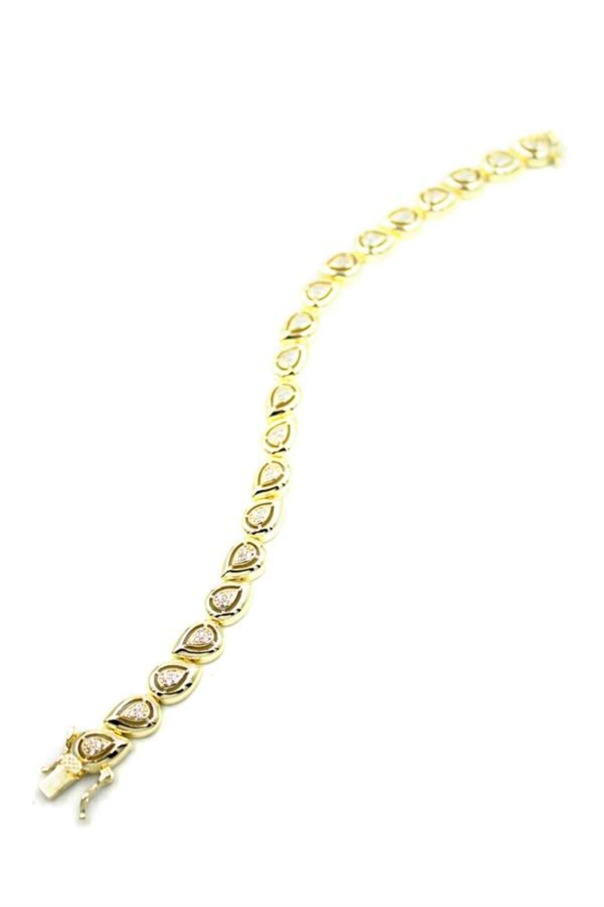 MR RZN STORE Zirkon Taşlı Bileklik - Altın