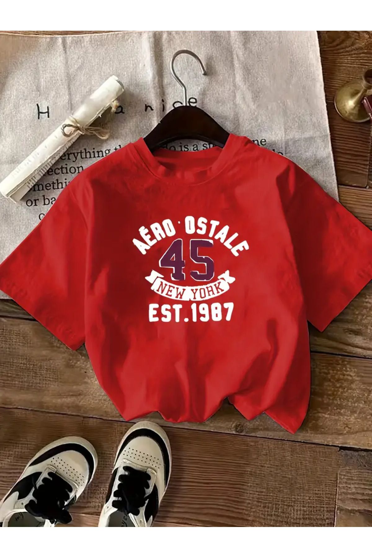 LAND MODA Kadınlar için şık baskılar içeren popüler yaz kısa kollu tişörtler