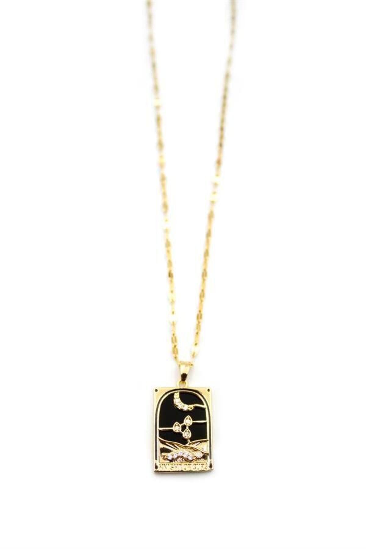 MR RZN STORE Çelik Tarot Kolye - Altın
