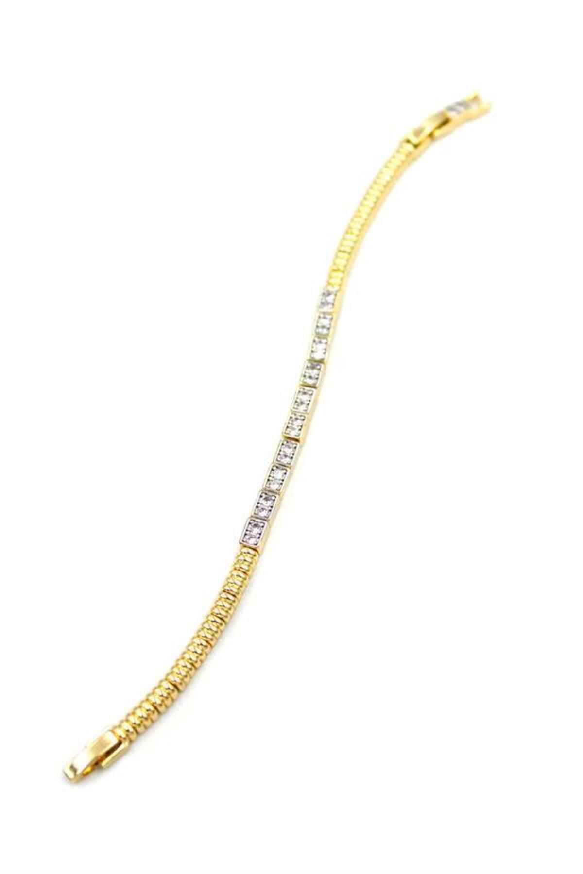 MR RZN STORE Zirkon Taşlı Bileklik - Altın