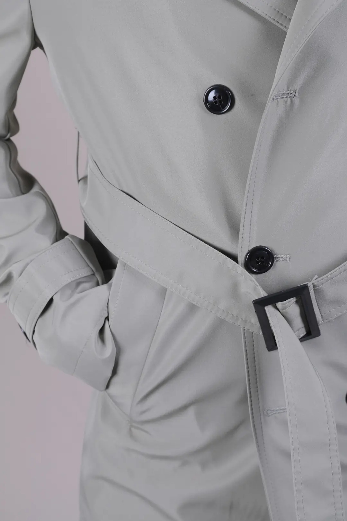 OHM OHEPMODA Slim Fit Kemerli Erkek Trençkot görsel 6