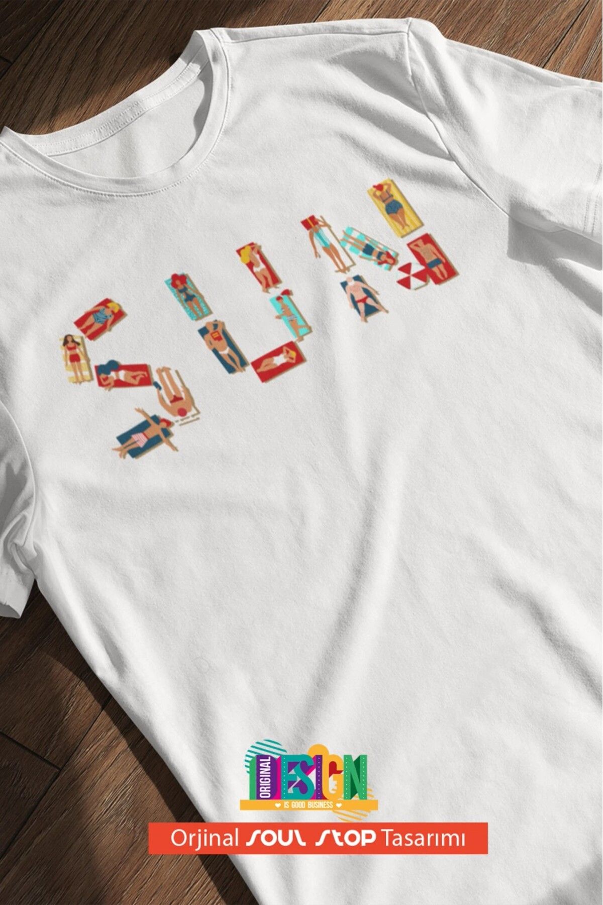 soul stop where freedom flows against the current Beach Sun Letters Unisex Erkek T-Shirt – Soul Stop Özgün Tasarımı