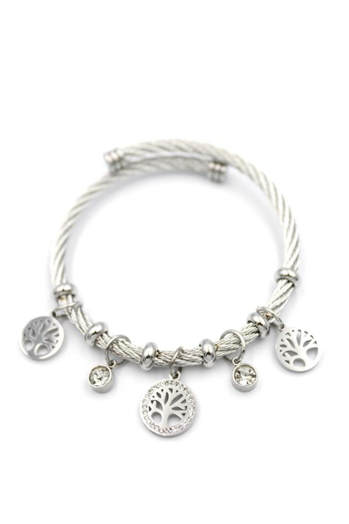 MR RZN STORE Hayat Ağacı Charm Bilezik - Gümüş