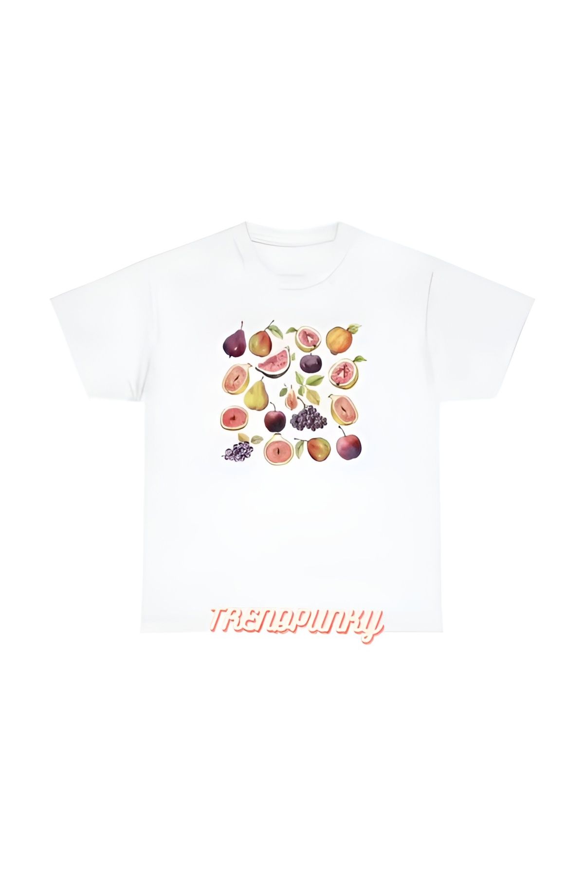 TRENDPUNKY MEYVE FRUIT BASKILI YAZLIK YAZ TEMALI OVERSİZE T-SHİRT