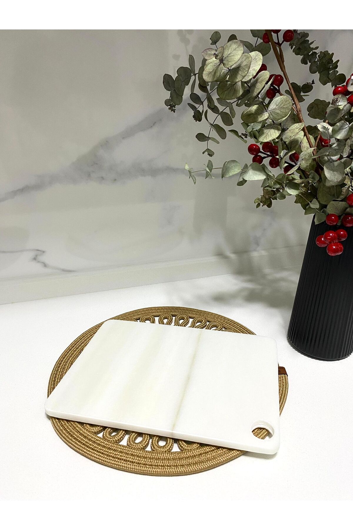 THK STORE Mermer Kesme Tahtası Sunumluk