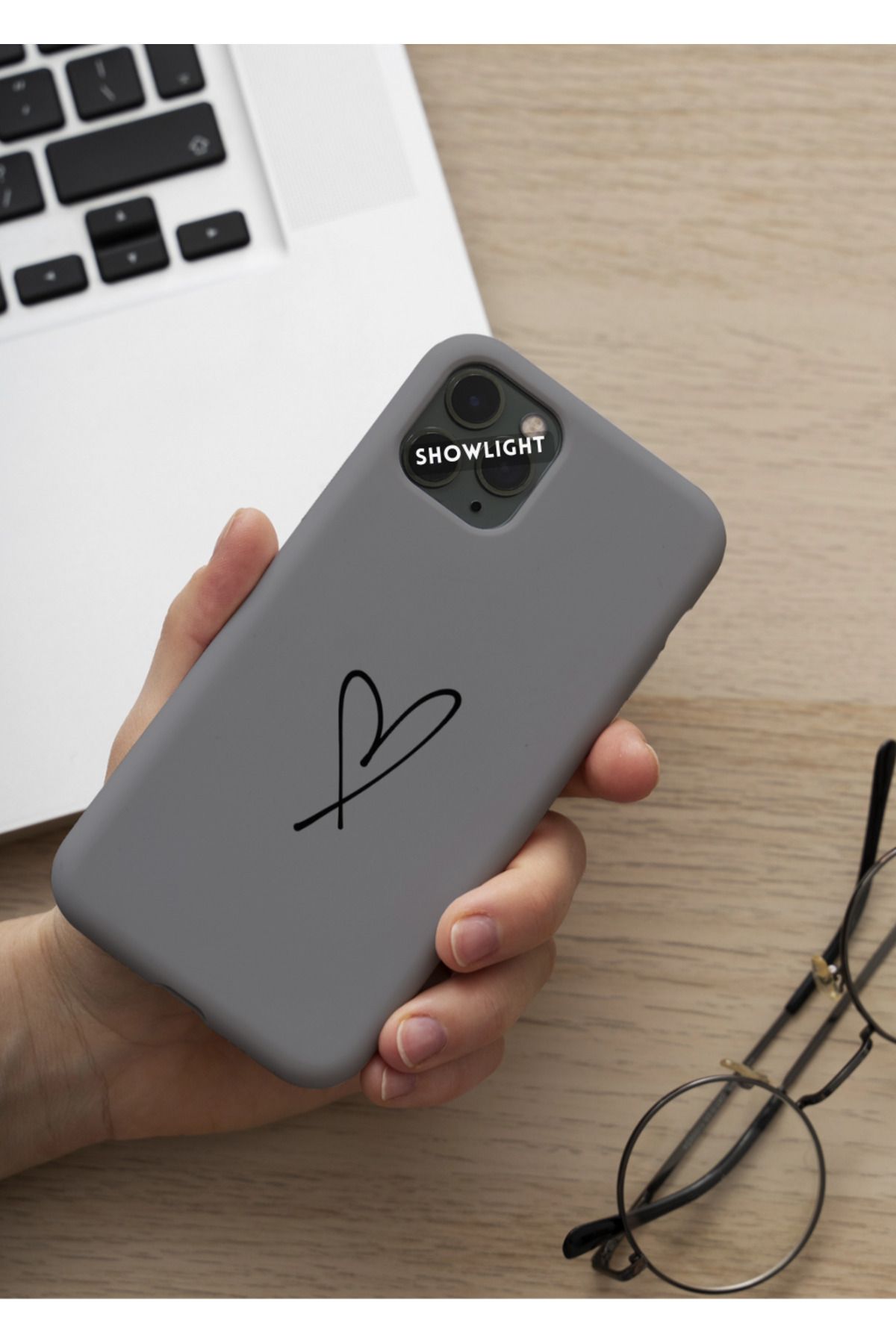 SHOWLIGHT İphone 12 Pro Max Uyumlu Kalp Seri Basic Premium Telefon Kılıfı