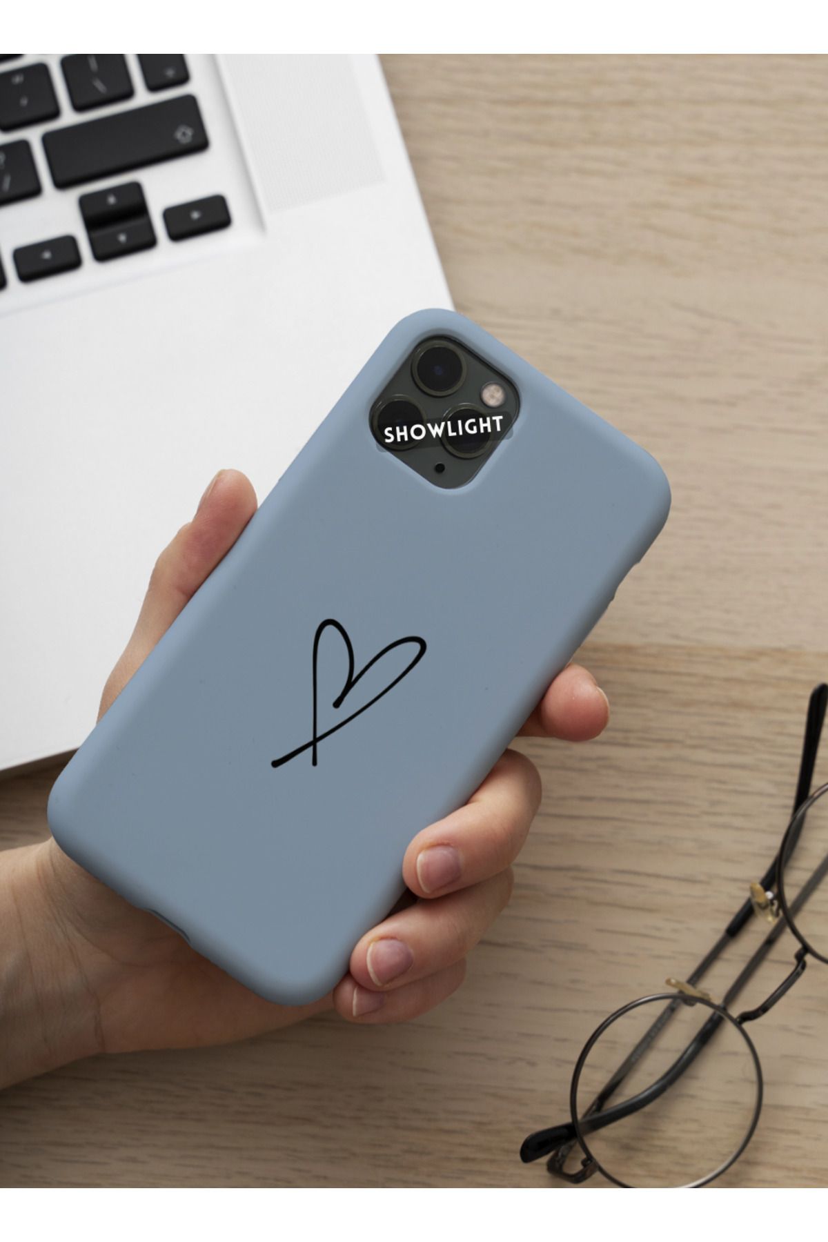 SHOWLIGHT İphone 14 Pro Uyumlu Kalp Seri Basicı Premium Telefon Kılıfı