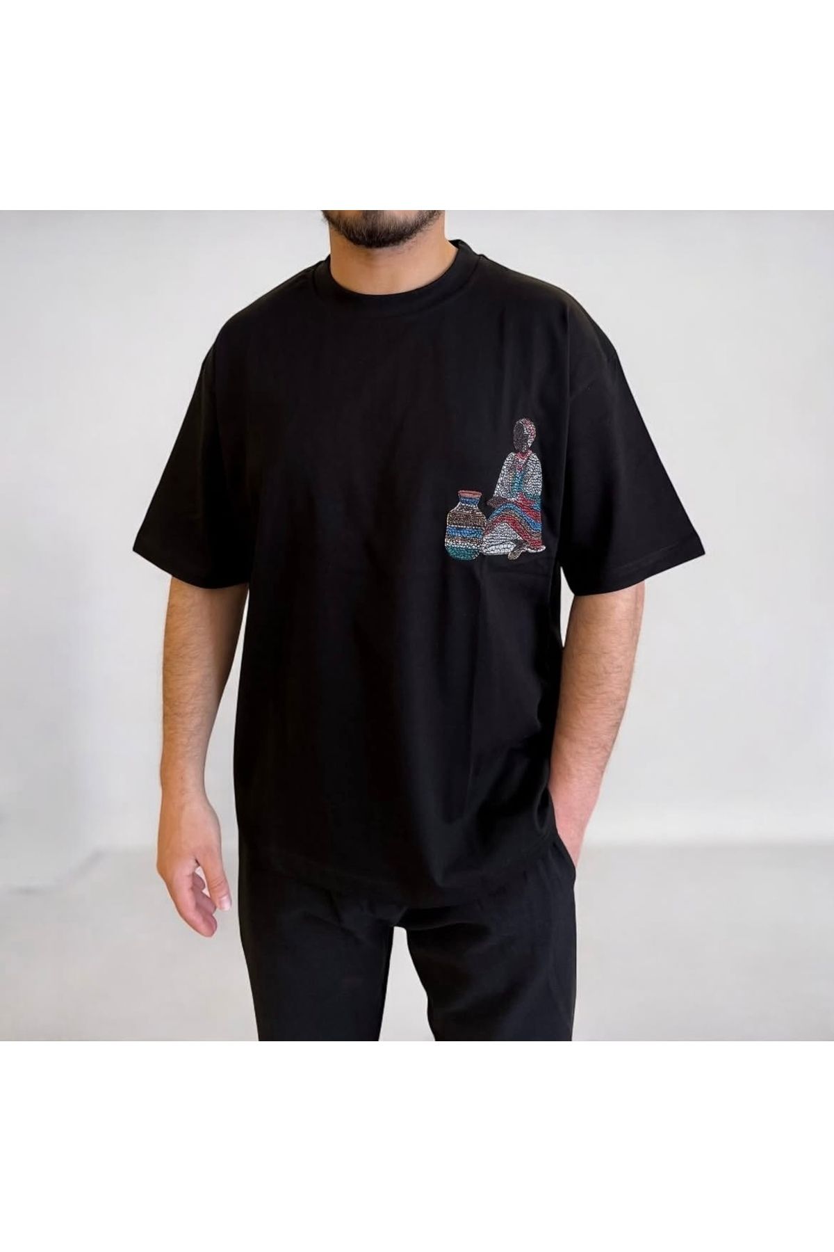 oraystore Nakış Detay Oversize Tshirt