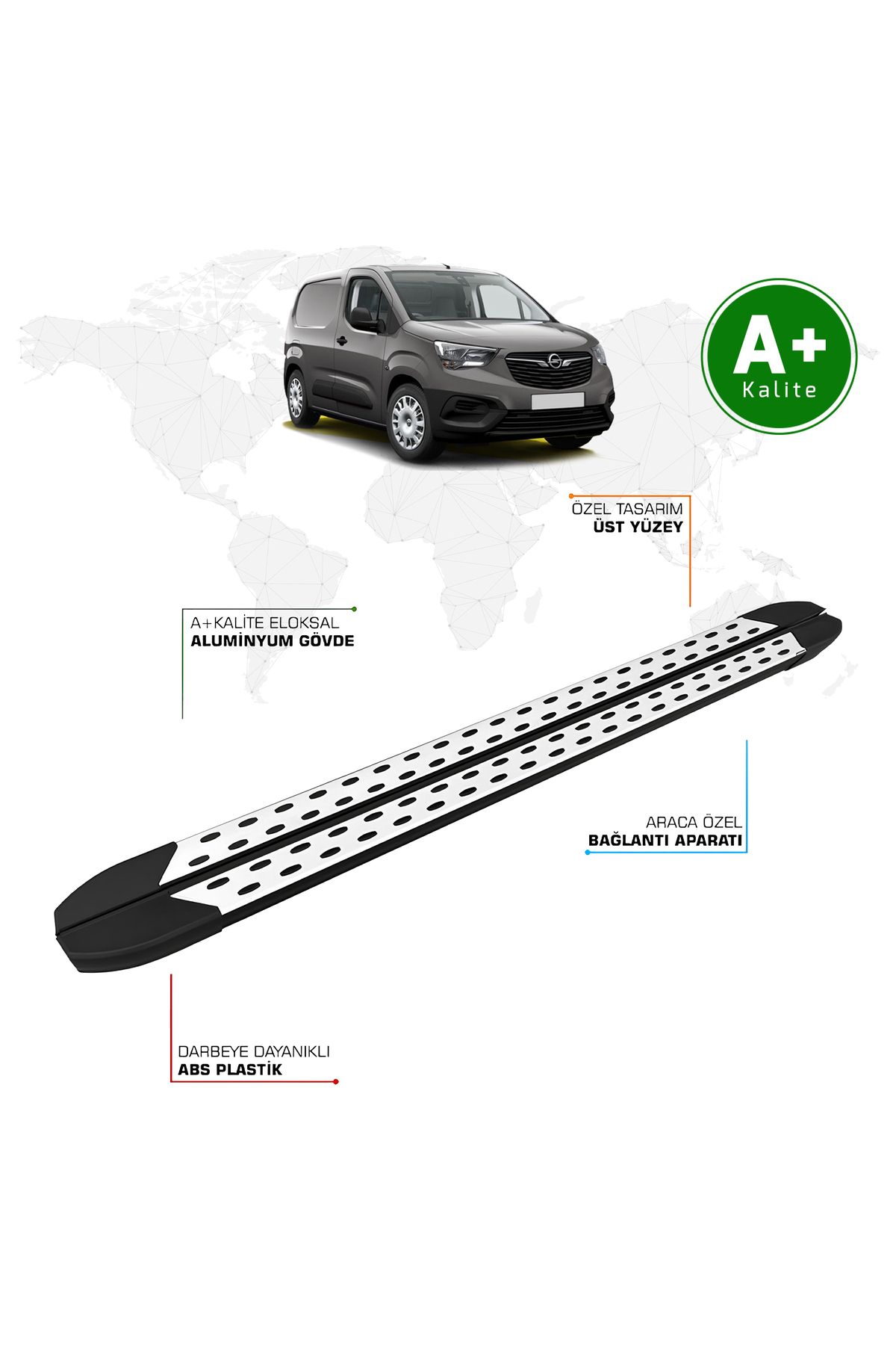 FA OTOMOTİV Opel Combo Panelvan Yan Basamak Uzun Şasi 2019 Model ve Sonrası TrimLine