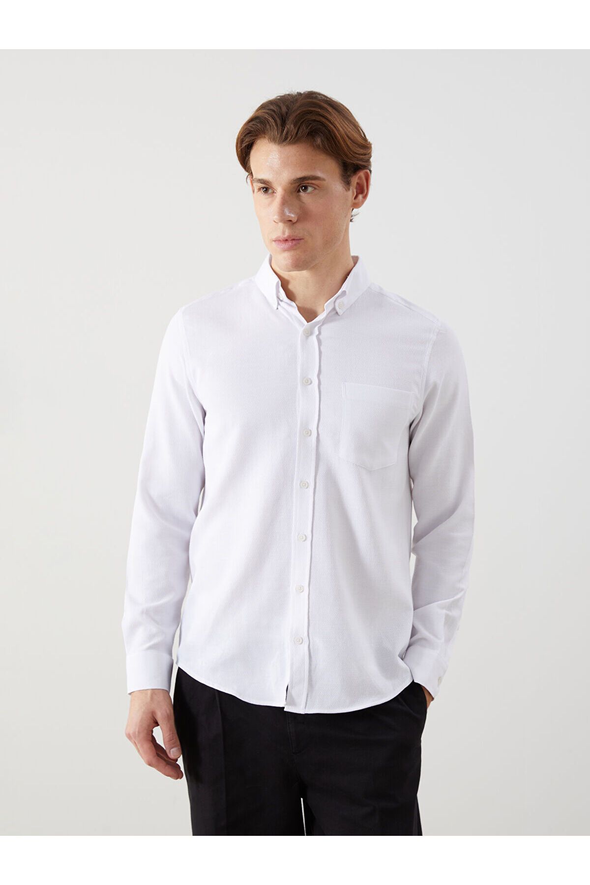 LC Waikiki Regular Fit Uzun Kollu Armürlü Erkek Gömlek