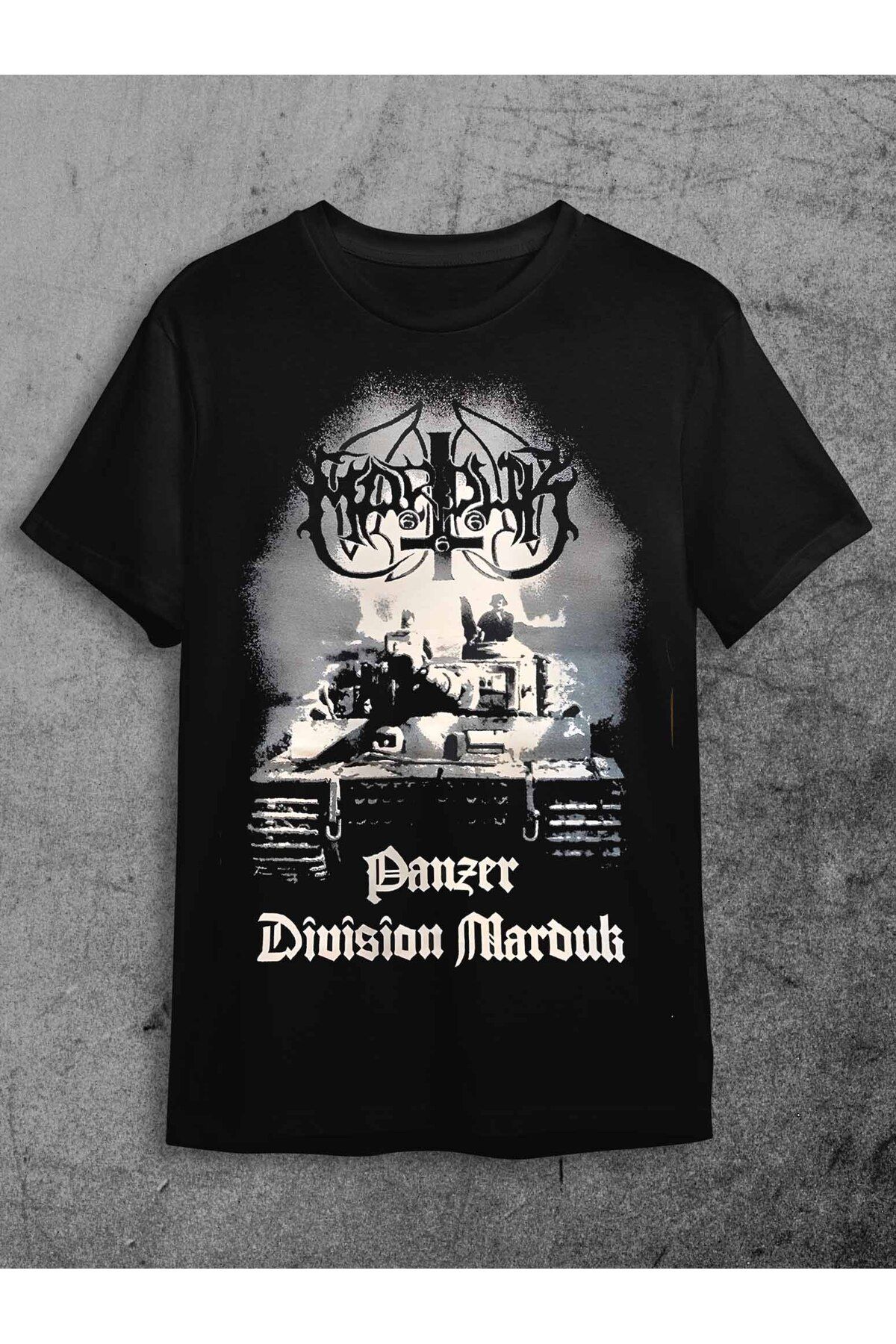 vampcat art Marduk Panzer Division Ön ve Arka Baskılı Unisex T-shirt