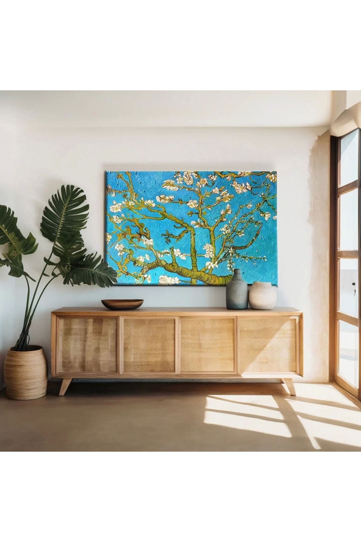 VOGLOO Vincent Van Gogh Çiçek Açan Badem Dalları Kanvas Tablo