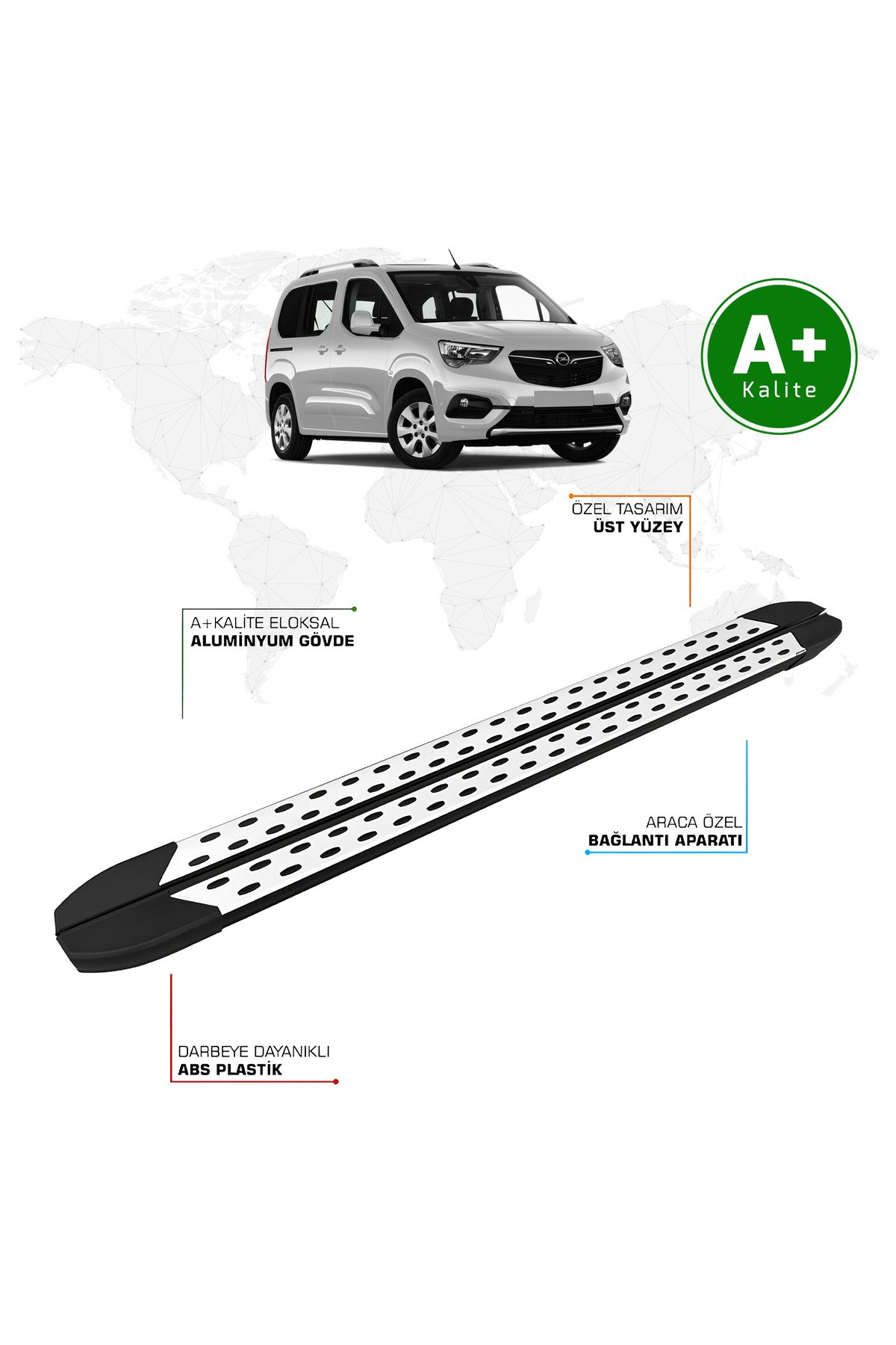 FA OTOMOTİV Opel Combo Yan Basamak Kısa Şasi 2019 Model ve Sonrası TrimLine