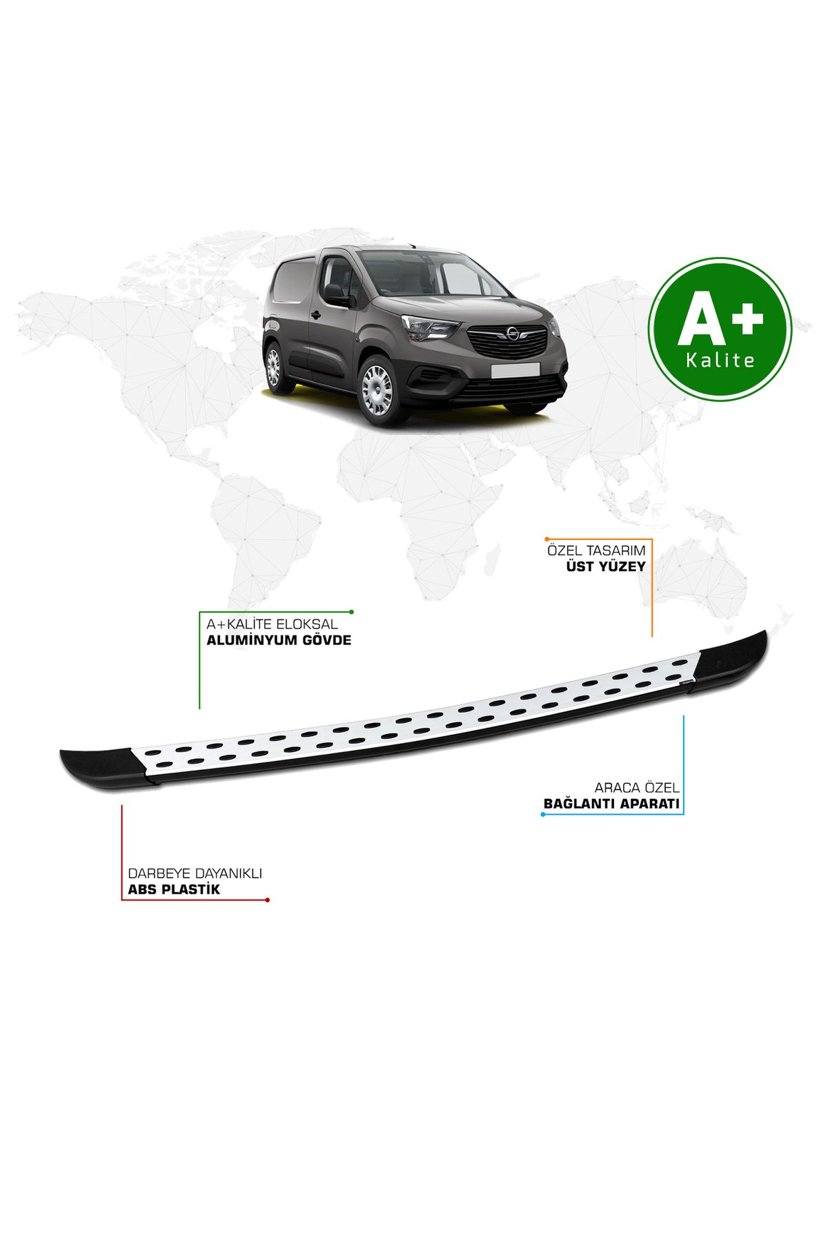 FA OTO AKSESUAR Opel Combo Panelvan Arka Basamak Uzun Şasi 2019 Model ve Sonrası TrimLine