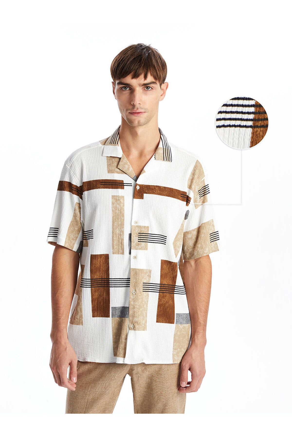 LC Waikiki Regular Fit Kısa Kollu Desenli Erkek Gömlek