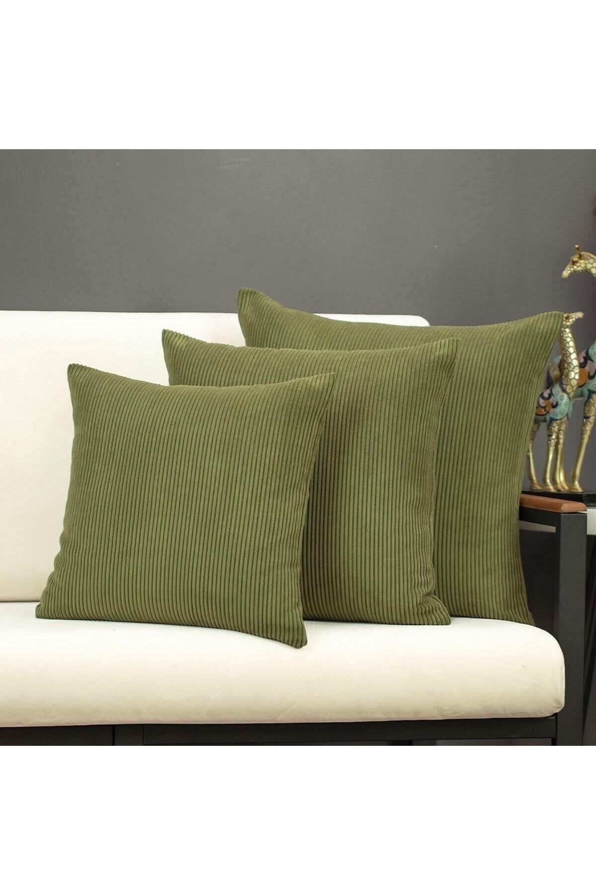 AYZEN HOME Yeşil Renk duz Kadife Kırlent Kılıfı