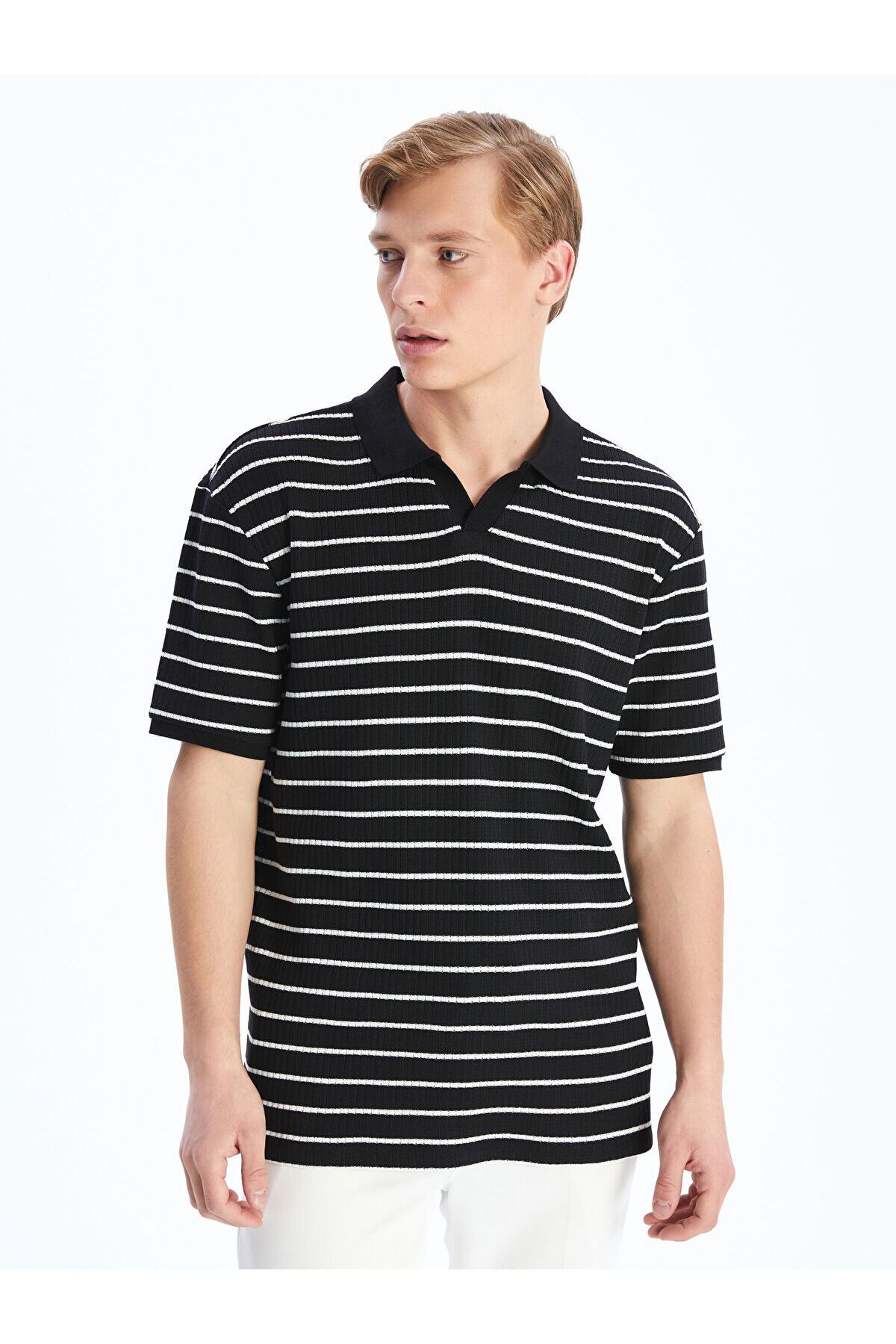 LC Waikiki Polo Yaka Çizgili Erkek Tişört