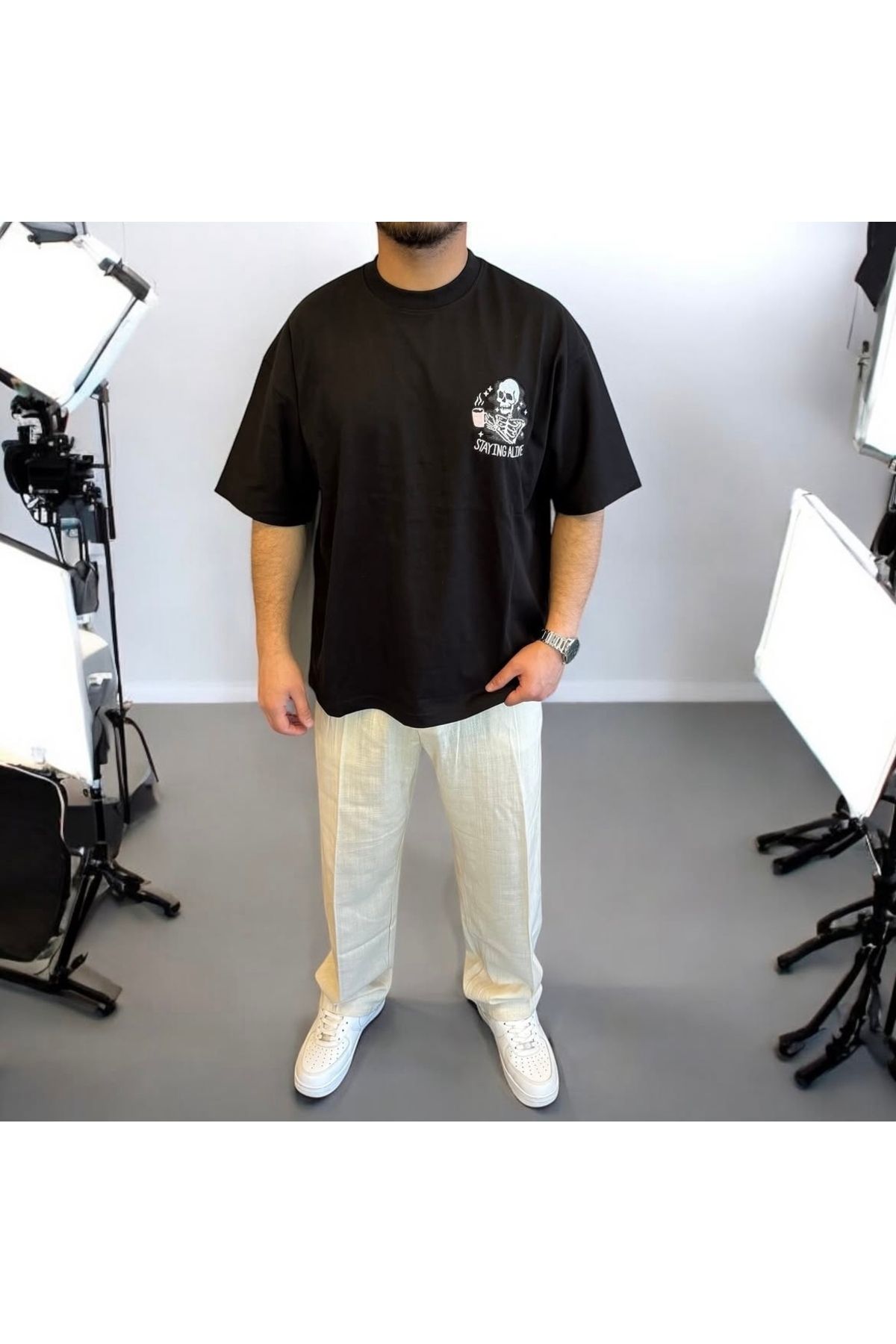 oraystore Nakış Detay Oversize Tshirt
