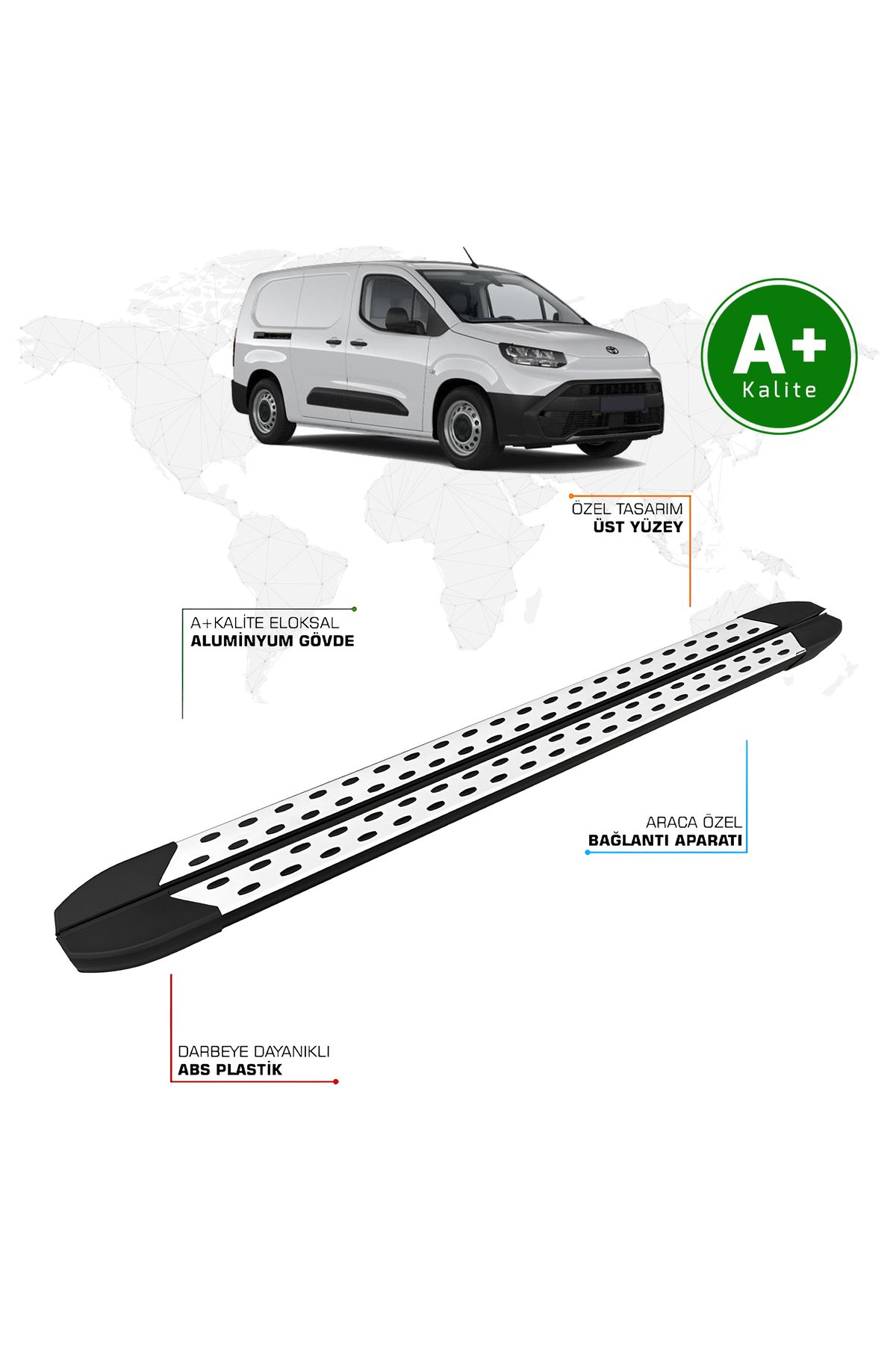 FA OTO AKSESUAR Toyota Proace City Panelvan Yan Basamak Uzun Şasi 2024 Model ve Sonrası TrimLine