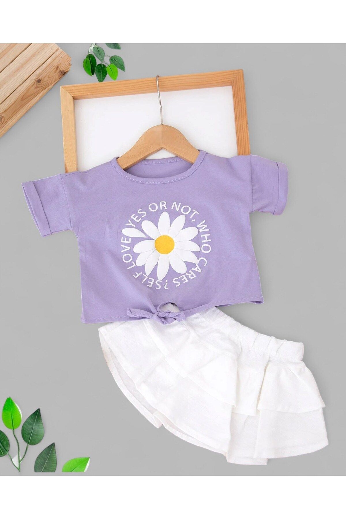 voyyo kids baby KIZ BEBEK PAPATYA BASKILI ETEKLİ 6-9-12-18-24 AY BEBEK TAKIMI