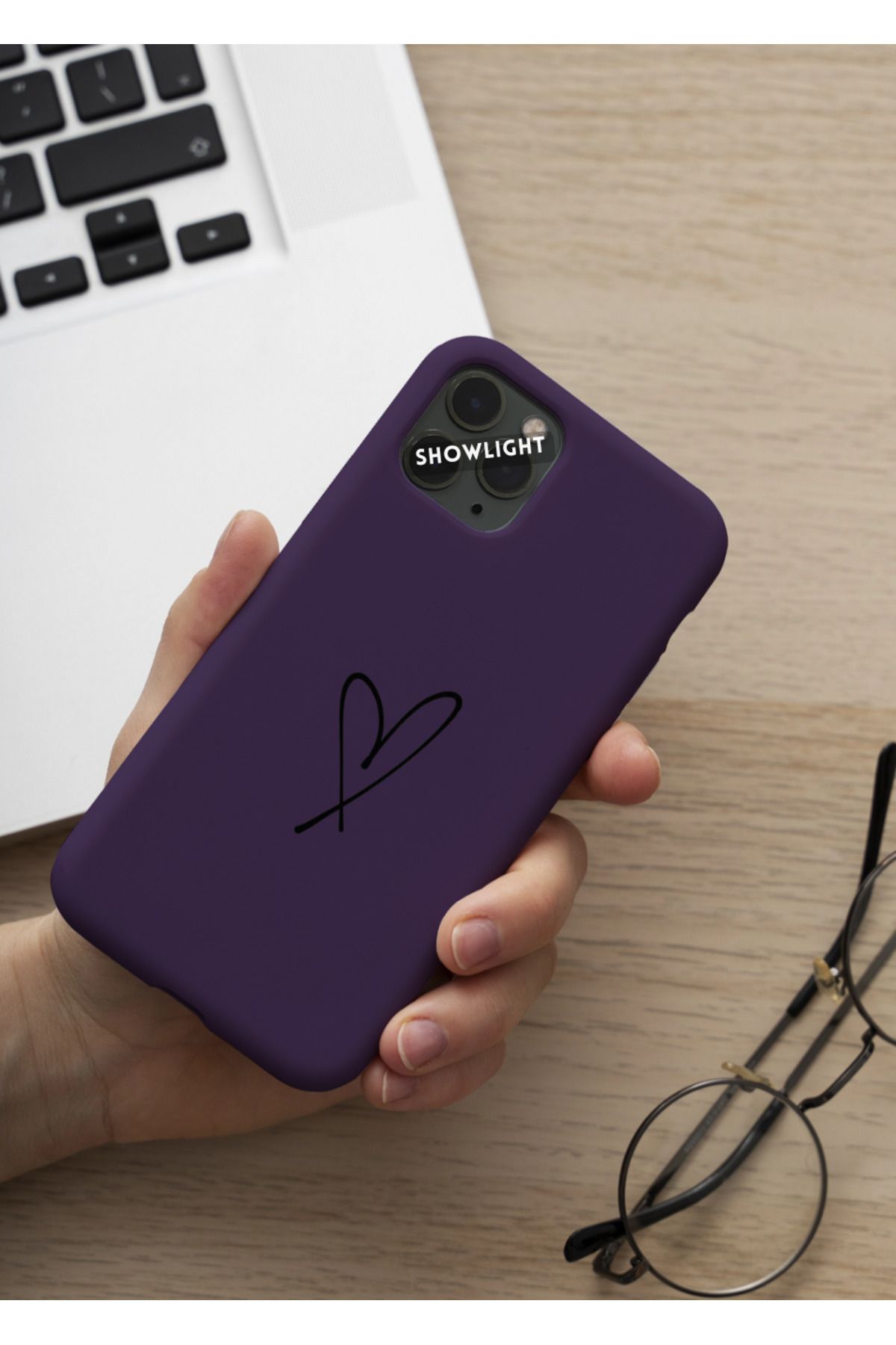 SHOWLIGHT İphone 12 Pro Uyumlu Kalp Seri Basic Premium Telefon Kılıfı