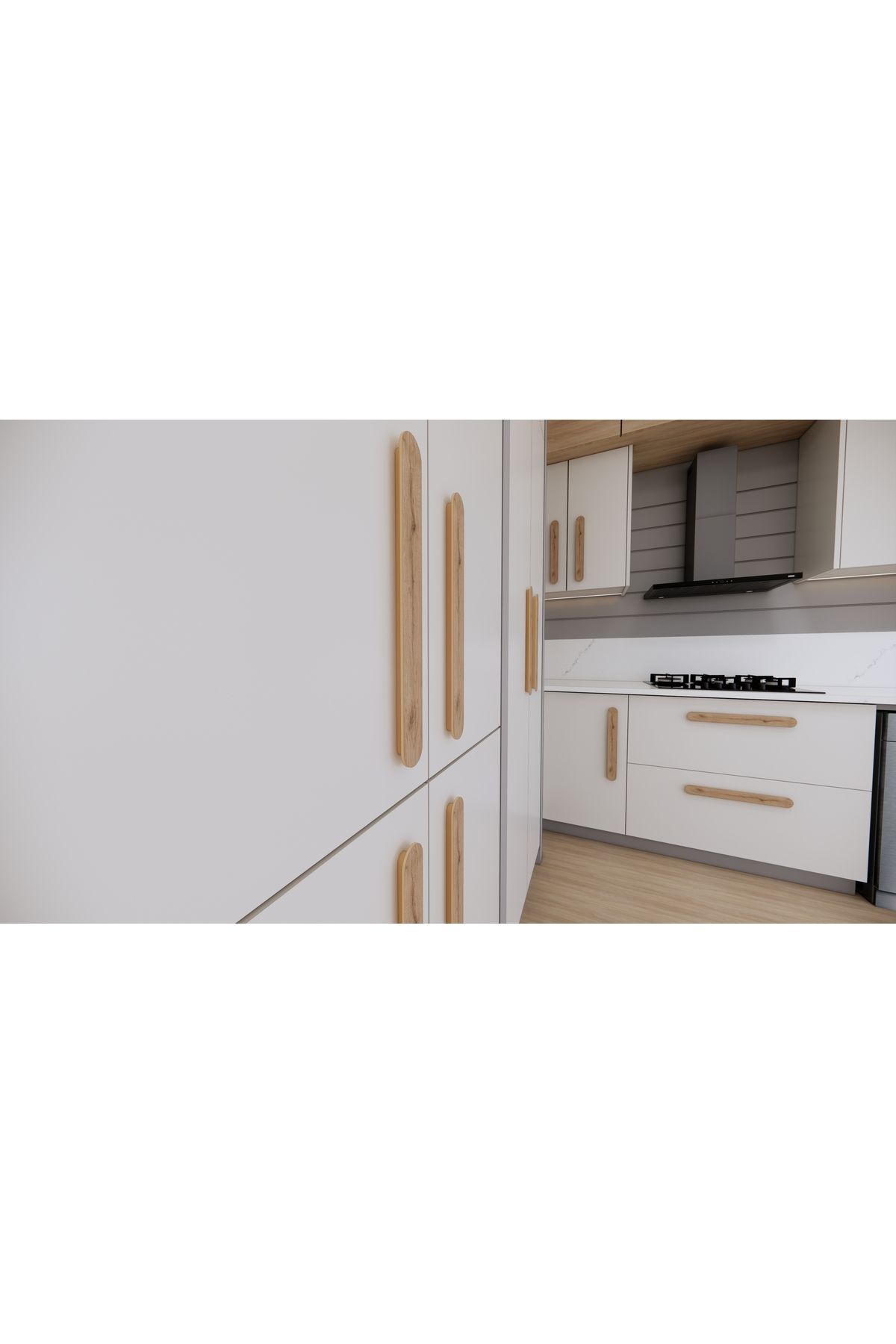 Berlin 30 cm Ahşap Desenli Mobilya Dolap Çekmece MDF Kulp