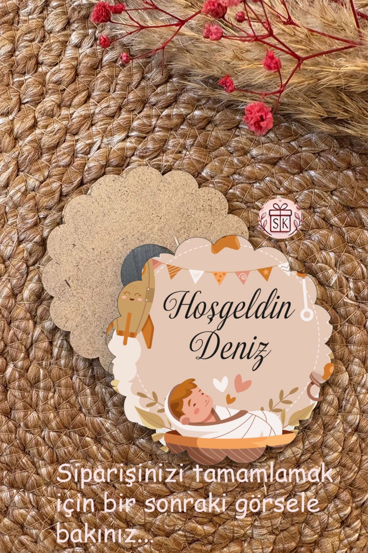 SK Gift Figürlü Ahşap Bebek Magnet Doğum Günü Hediyeliği Baby Shower Yenidoğan Magnet 35 Adet