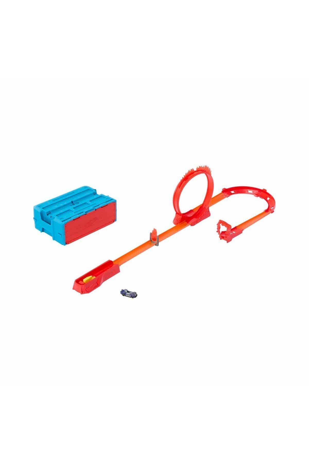 melfxxl eticaret HMC04 Hot Wheels Track Builder Alev Temalı Akrobasi Seti