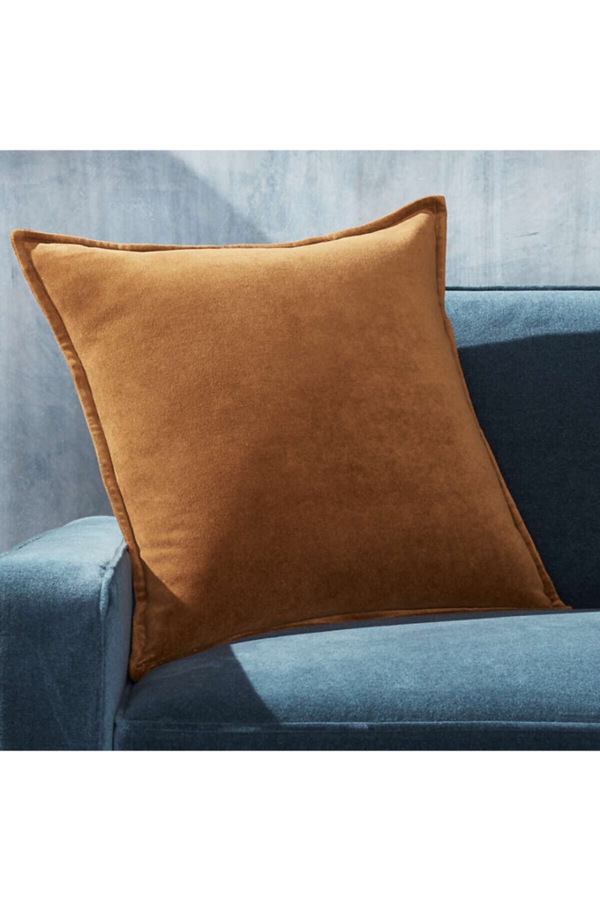 AYZEN HOME Düz Renk Taba Turuncu Kadife Kırlent Kılıfı 43x43