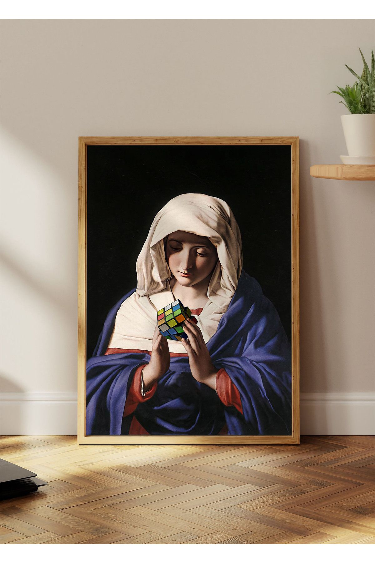 Huca Virgin Mary - Poster - Meryem Ana - Değiştirilmiş Sanat - Vintage - Classic Art - Çerçevesiz