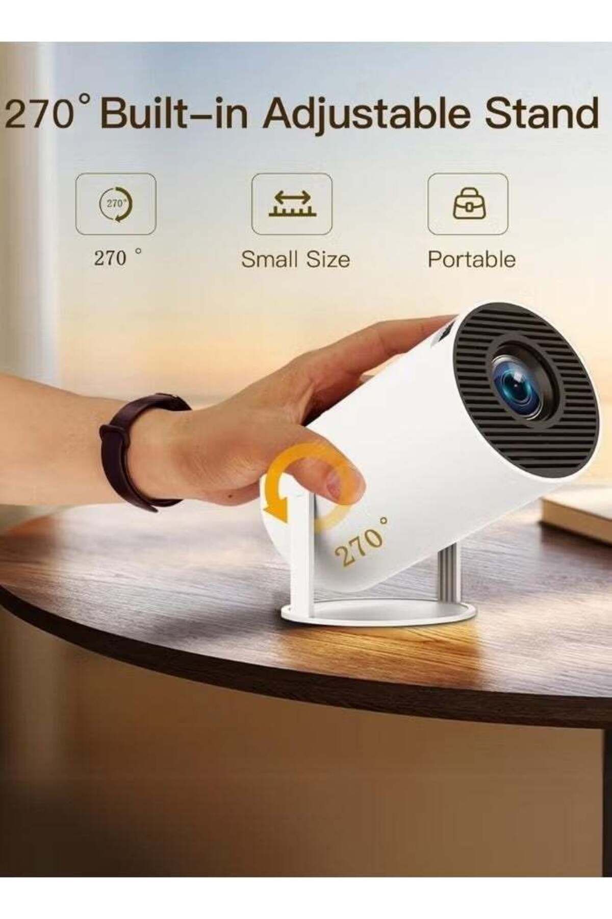 Denx-Lumens Portable Mini Projector with Android 12, WiFi, and Bluetooth, Denx DX2591 6