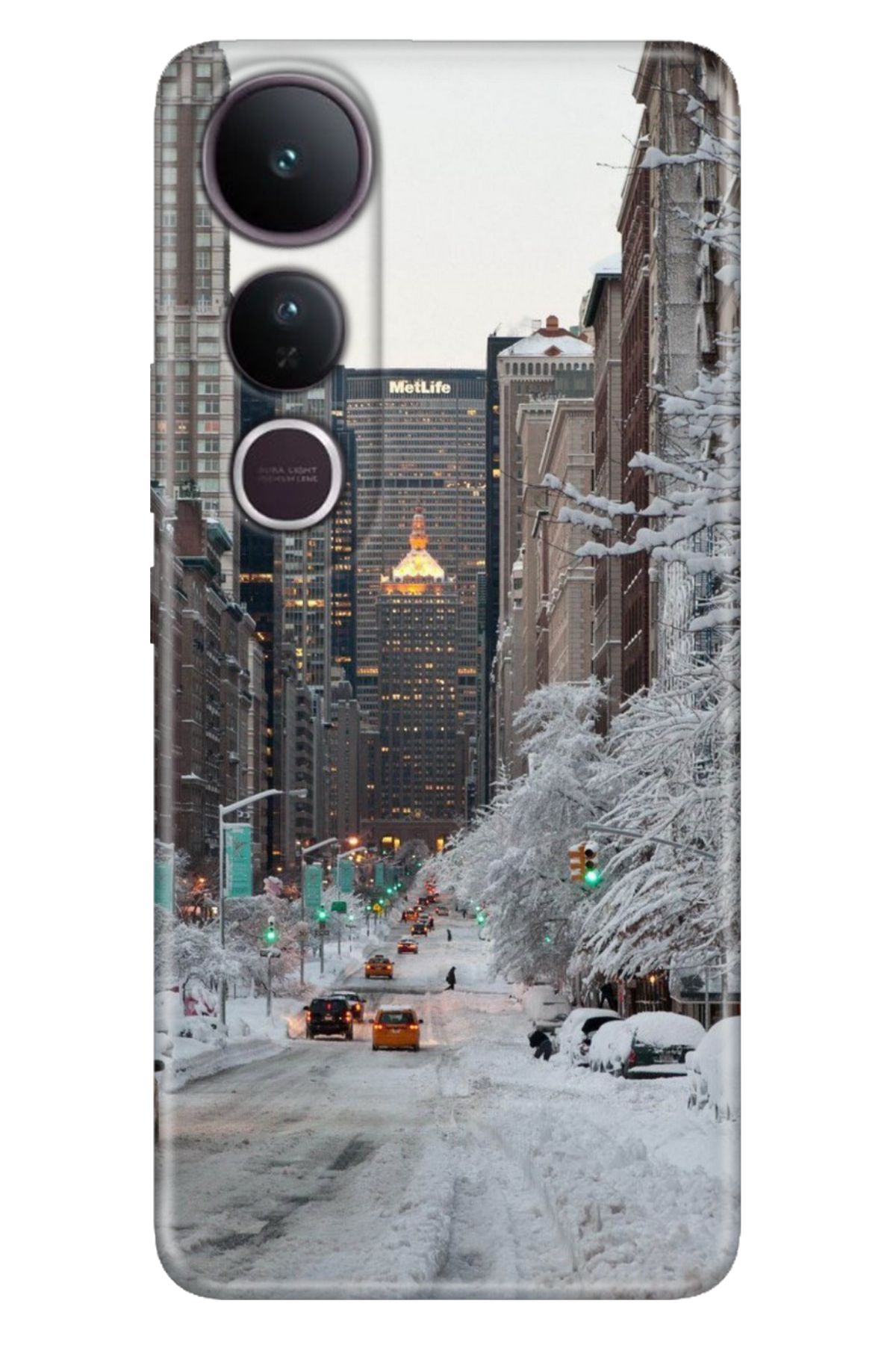 ADACASE Vivo V50 Lite 5G Kılıf Art Silikon Baskılı TPU Winter New York