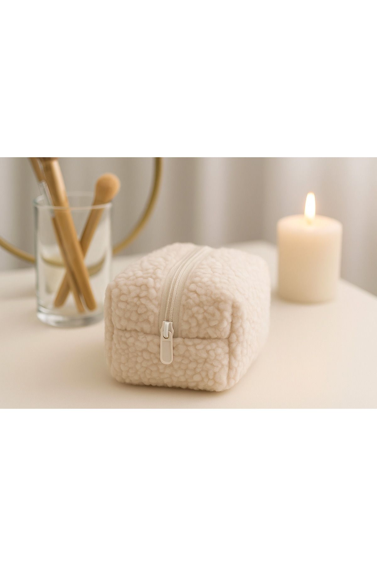 YILDIZ DİJİTAL HOME Peluş El Yapımı Makyaj & Organizer Çanta | 15 Cm Mini Fermuarlı Cüzdan – Star Home’s