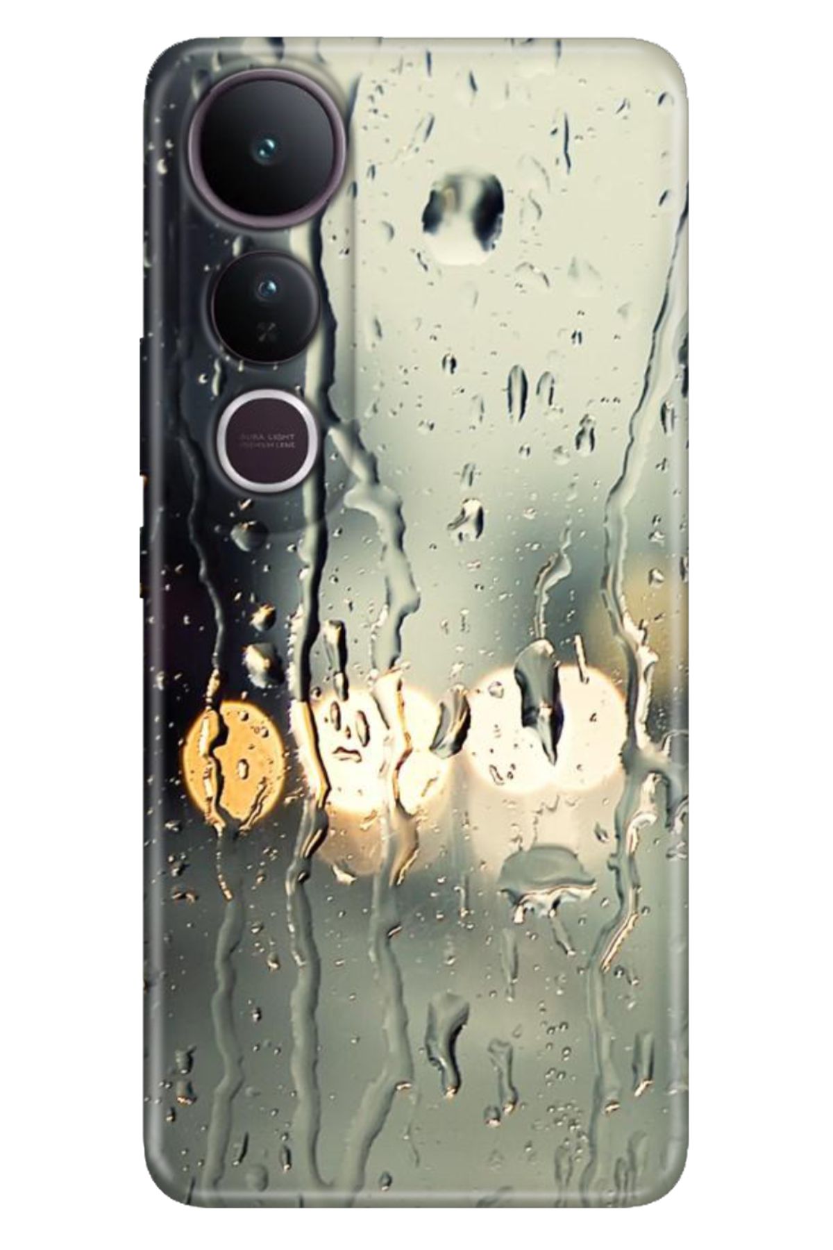 ADACASE Vivo V50 Lite 5G Kılıf Dekoratif Silikon Baskılı Kapak Yağmurlu Bir Akşam