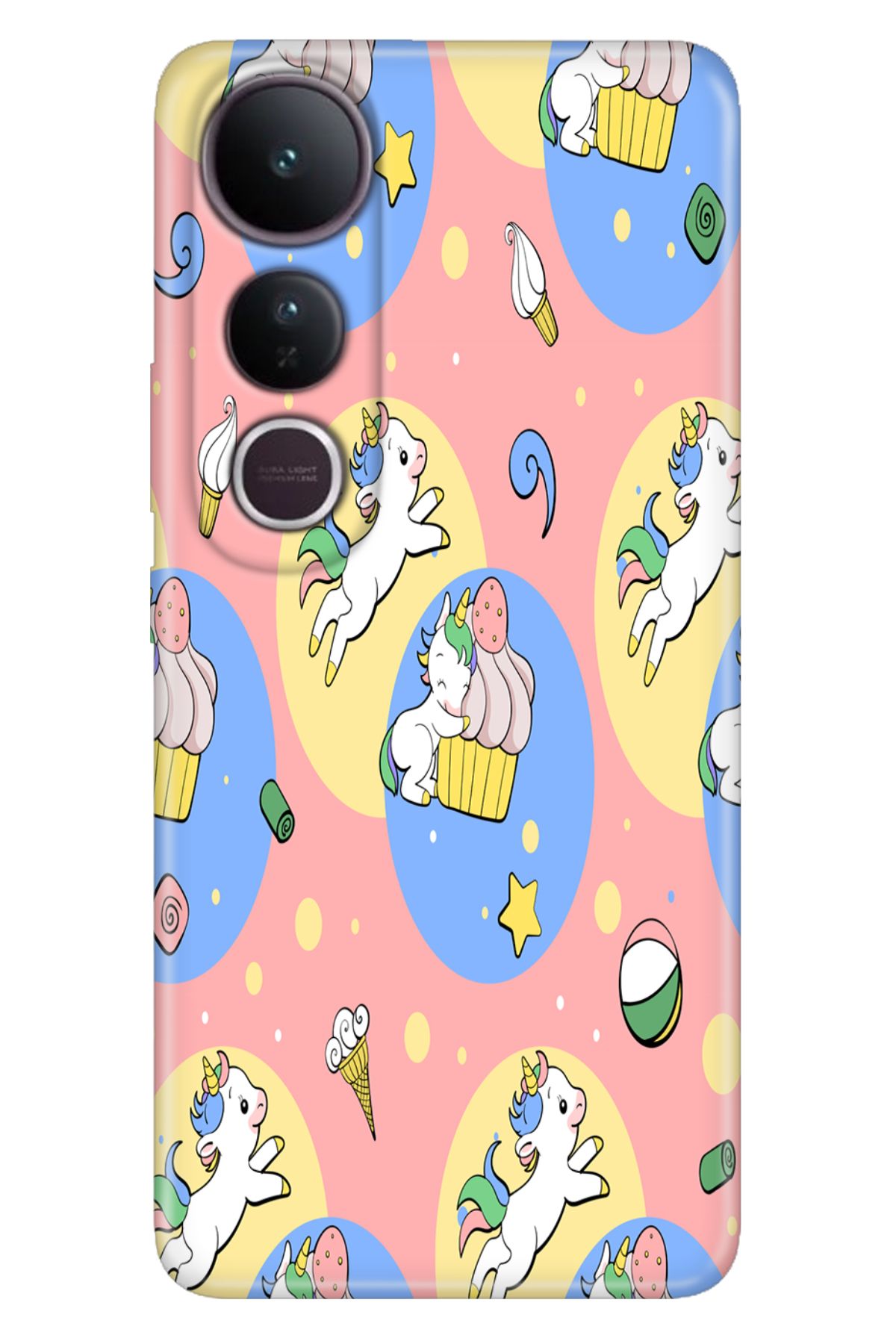 Cekuonline Vivo V50 Lite 5g Kılıf Tema Art Desenli Baskılı Silikon Unicorns