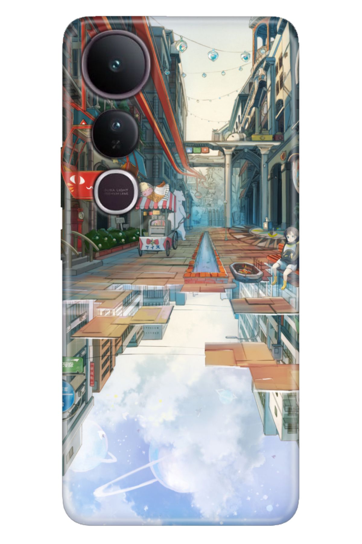 ADACASE Vivo V50 Lite 5G Kılıf Dekoratif Silikon Baskılı Kapak 3D Anime