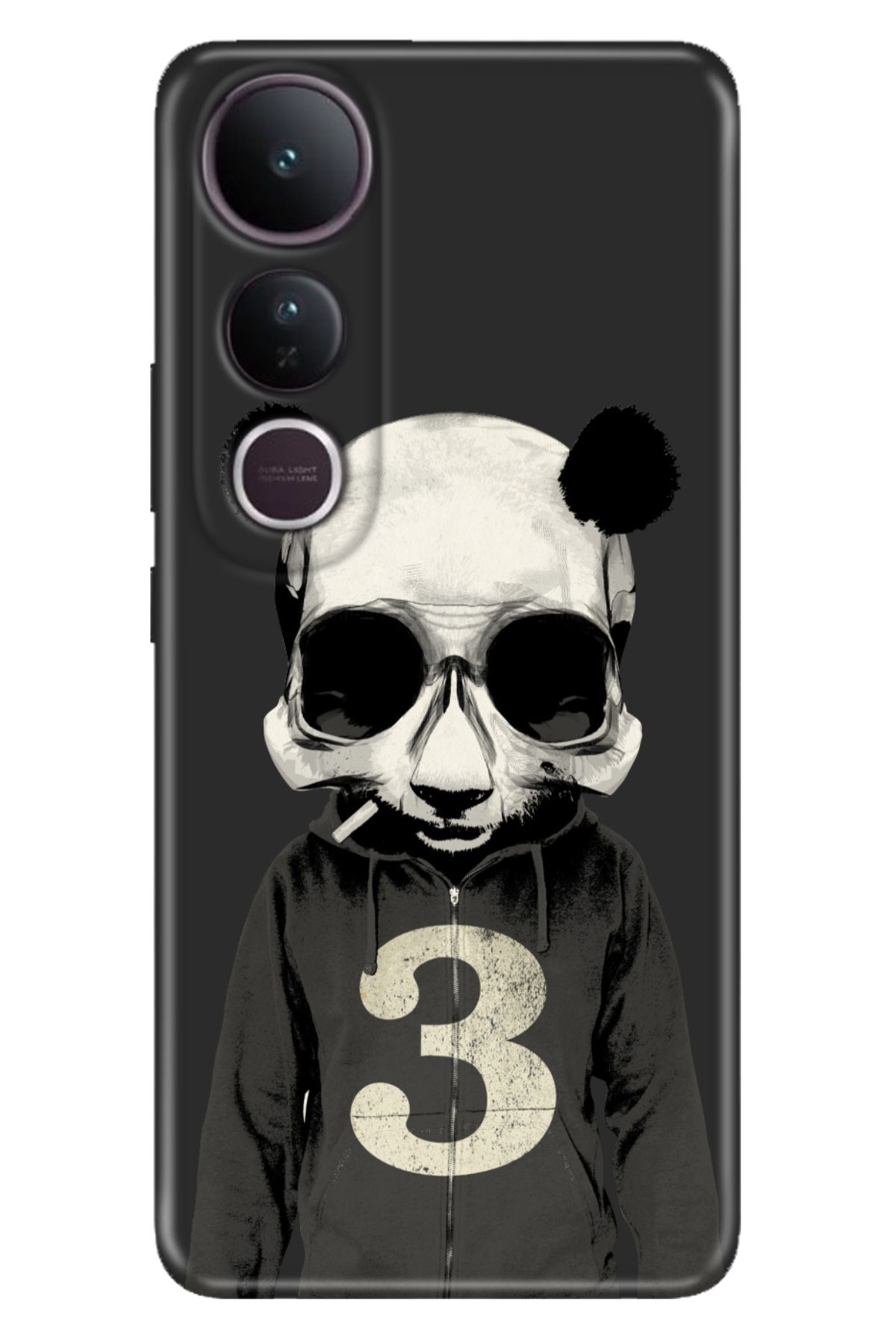 ADACASE Vivo V50 Lite 5G Kılıf Dekoratif Silikon Baskılı Kapak Skull Panda