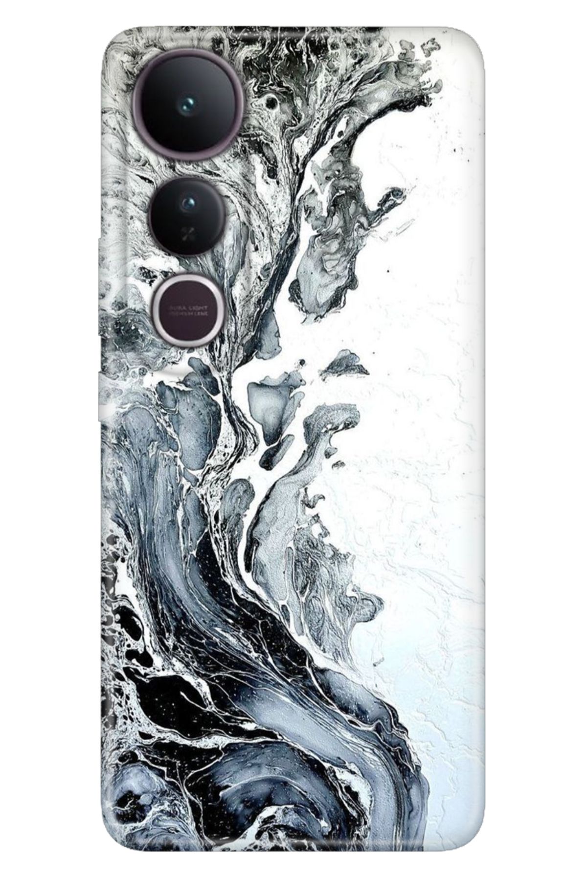 ADACASE Vivo V50 Lite 5G Kılıf Renkli Silikon Baskılı TPU Granit Mermer