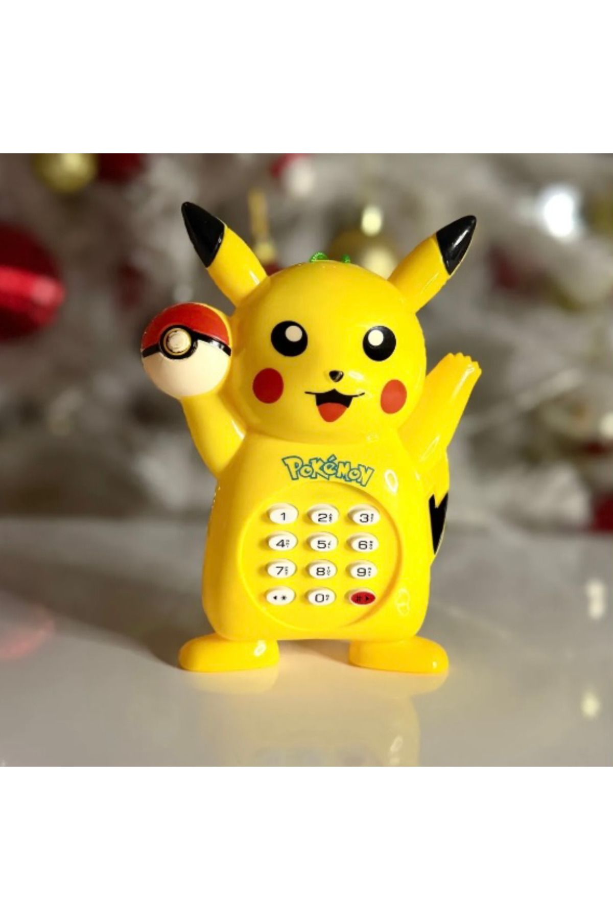 abnturk Sesli Pilli Pikachu Müzikli Eğlenceli Oyuncak Telefon Pokemon 14cm