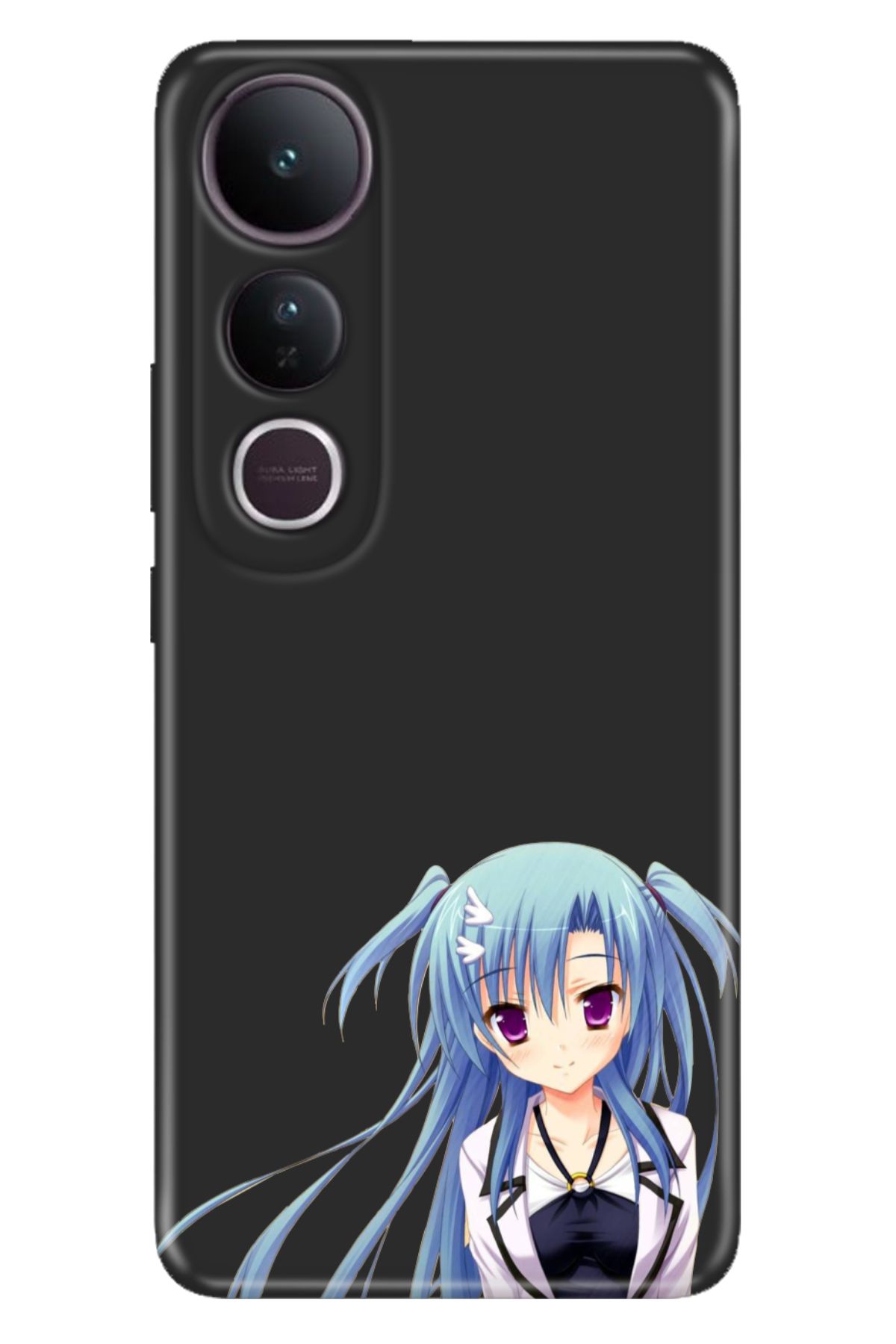 ADACASE Vivo V50 Lite 5G Kılıf Dekoratif Silikon Baskılı Kapak Mavi Anime Kız