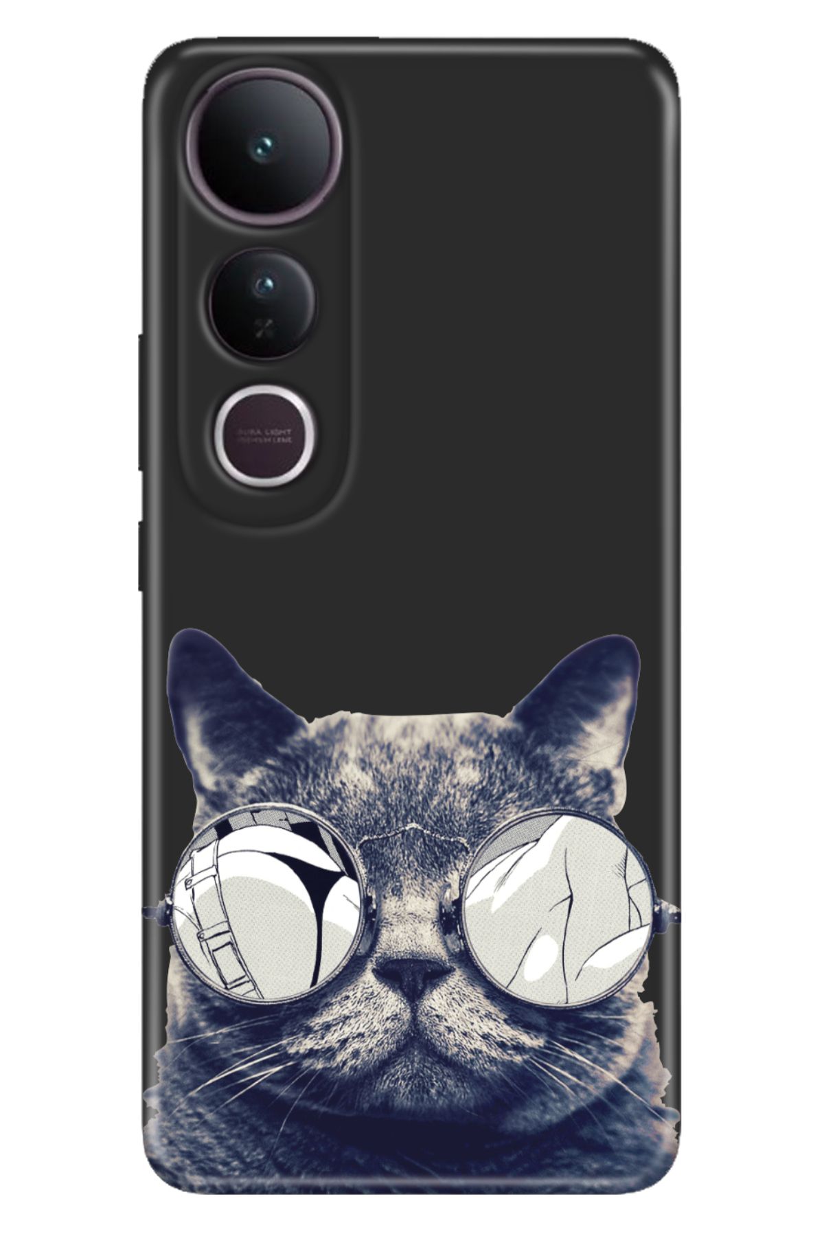 ADACASE Vivo V50 Lite 5G Kılıf Dekoratif Silikon Baskılı Kapak Cix Kedi