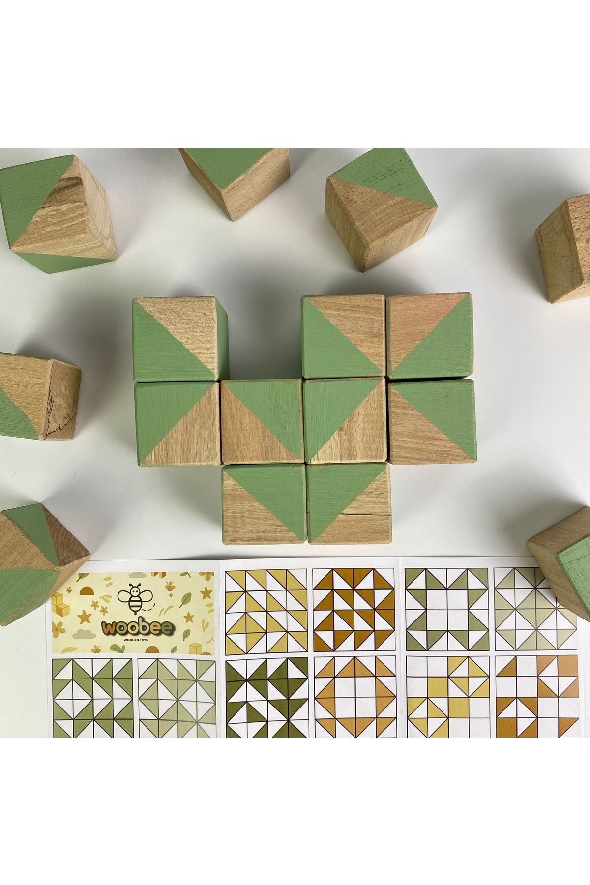 Wooden Toys Woobee Ahşap Geometrik Küp Puzzle | Montessori Zeka Oyuncağı | 3+ Yaş | Eğitici Ahşap Küpler