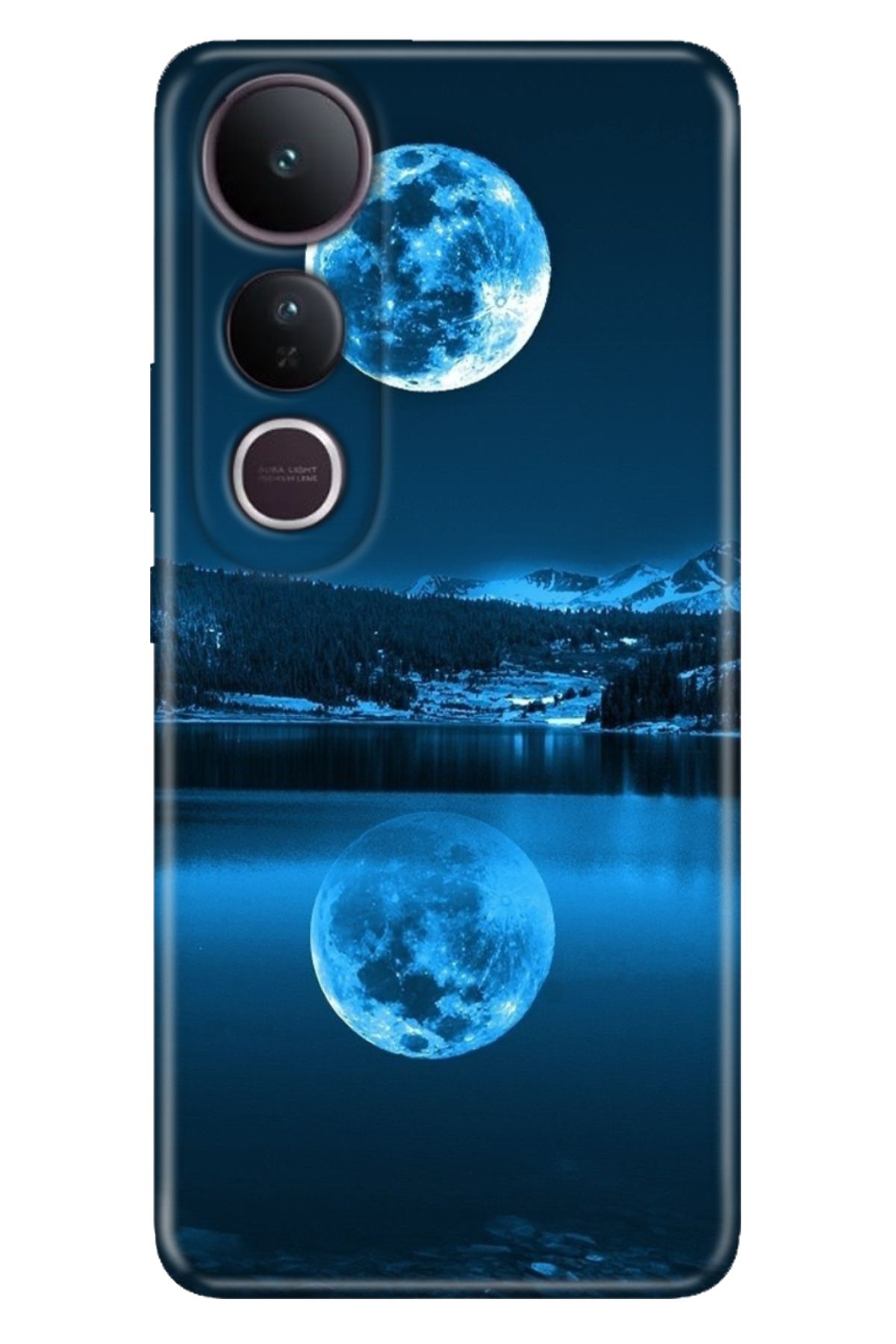 ADACASE Vivo V50 Lite 5G Kılıf Renkli Silikon Baskılı TPU Dolunay Deniz