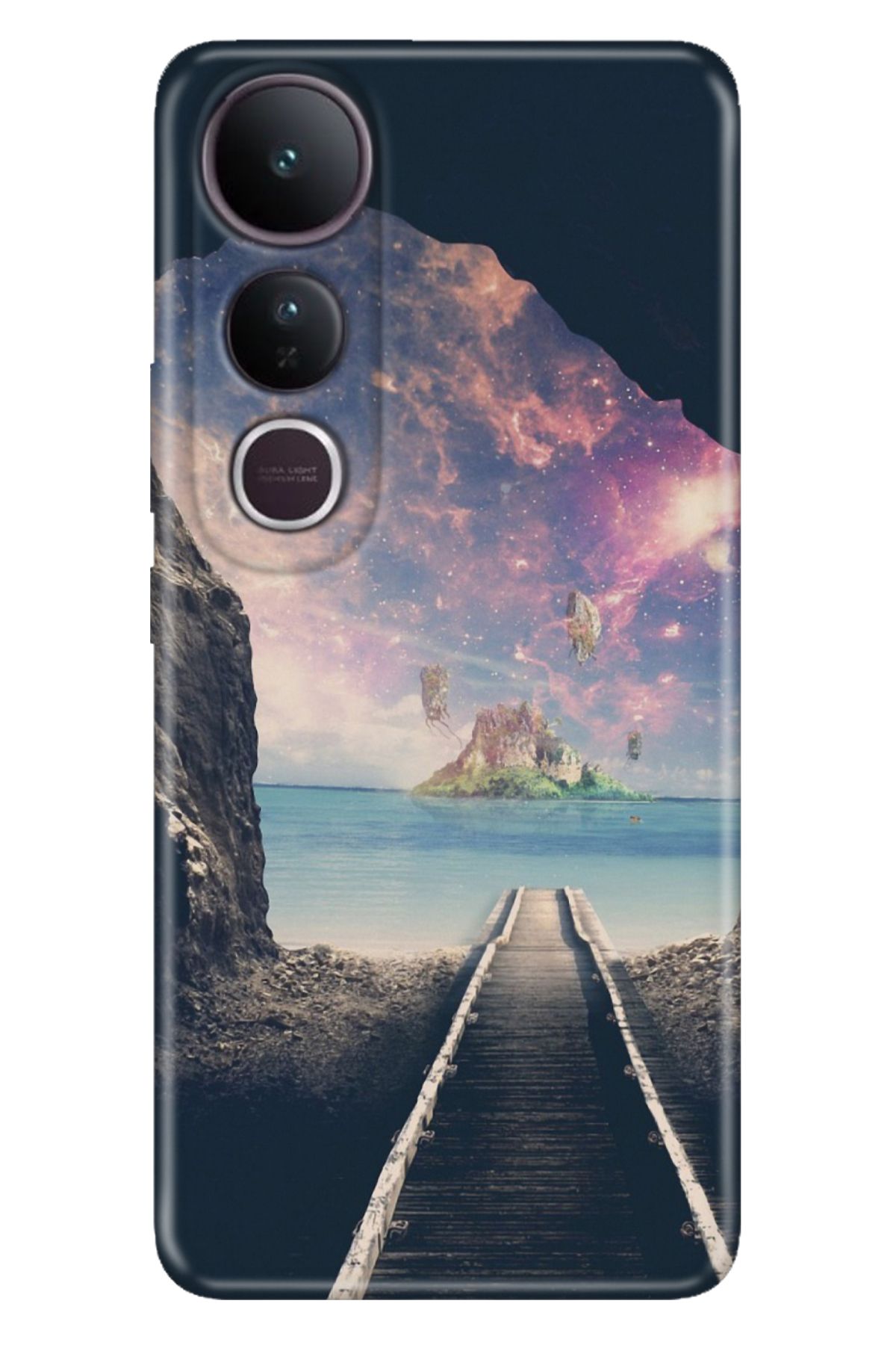 ADACASE Vivo V50 Lite 5G Kılıf Art Silikon Baskılı TPU Tren Yolu