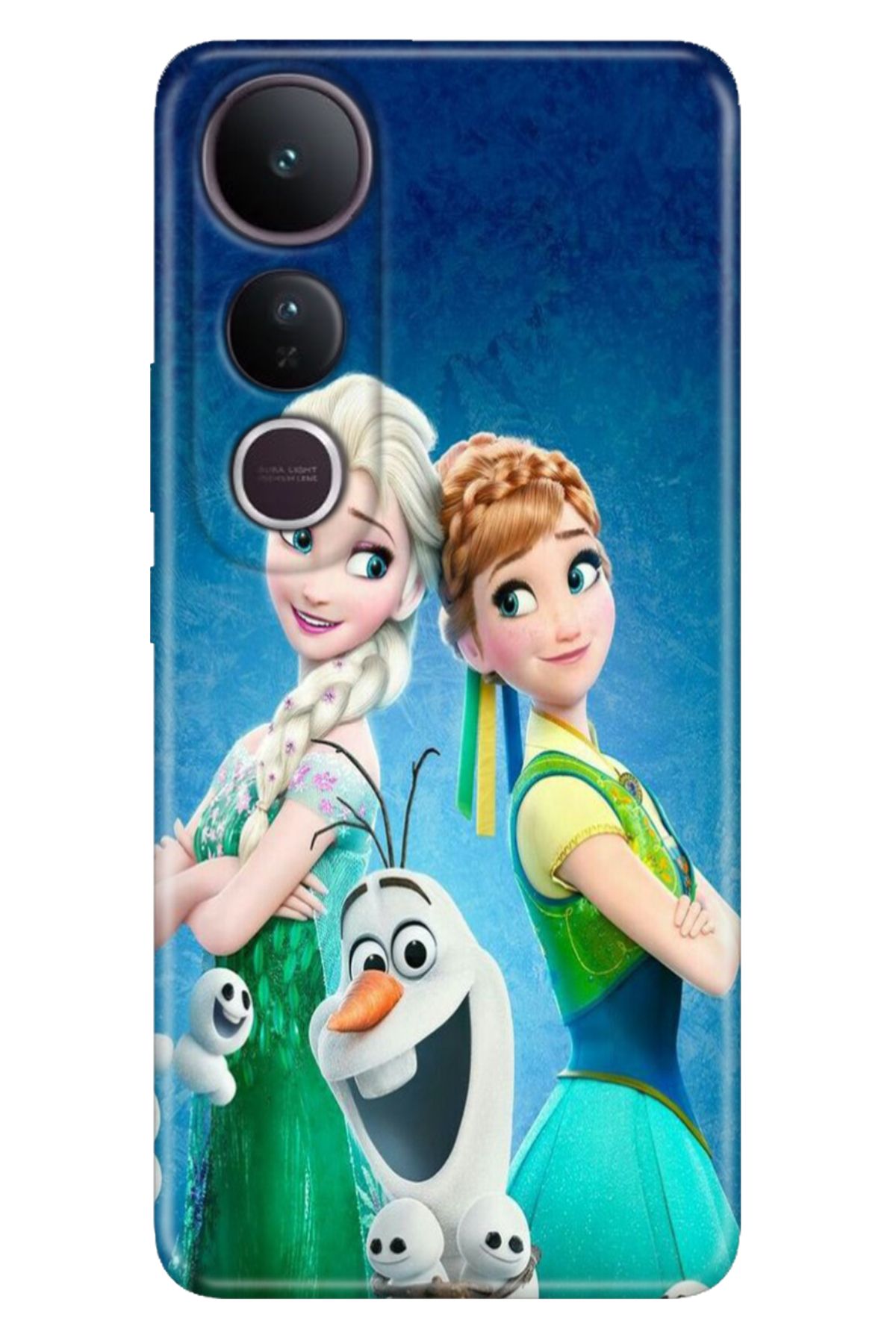 Cekuonline Vivo V50 Lite 5g Kılıf Tema Trendy Silikon Baskılı Elsa Anna Olaf