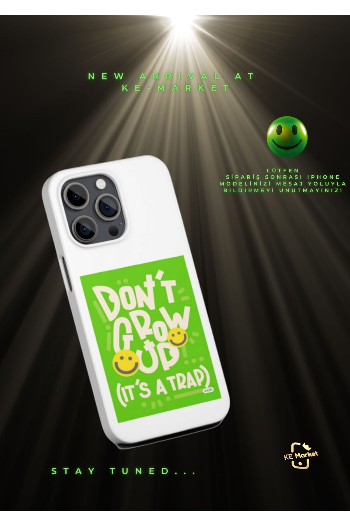 SOFTCASE Don' t Grow Up Iphone Tasarım Kılıf (LÜTFEN MESAJ YOLUYLA TELEFON MODELİNİZİ YAZINIZ)