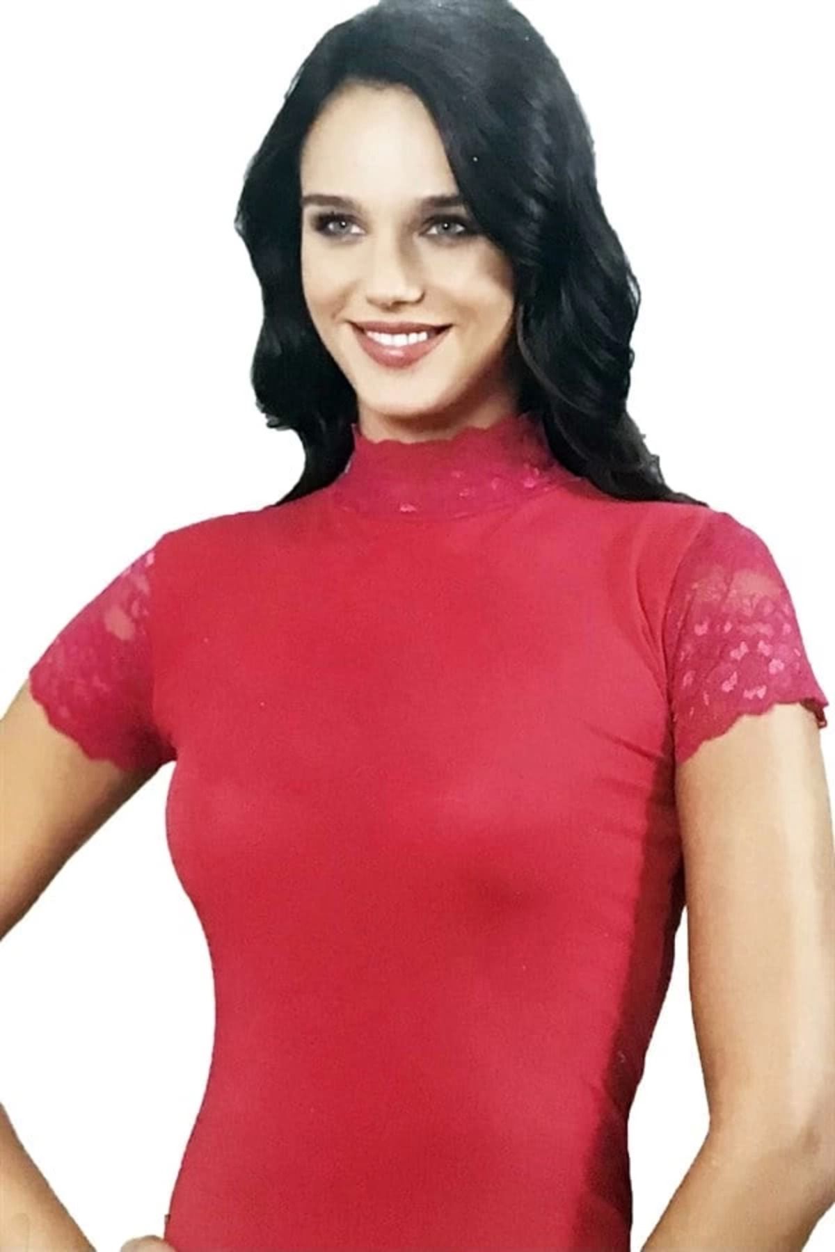 Moda Şahsenem Şahinler Kadın Boğazdan Yarım Kol Atlet B408