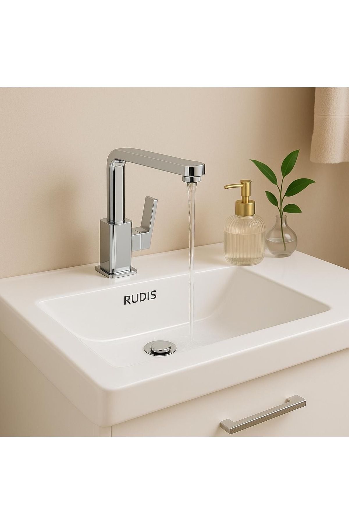 RUDİ ARMATÜR PİRİNÇ 360 ° DÖNER GÖVDELİ MODERN LAVABO BATARYASI